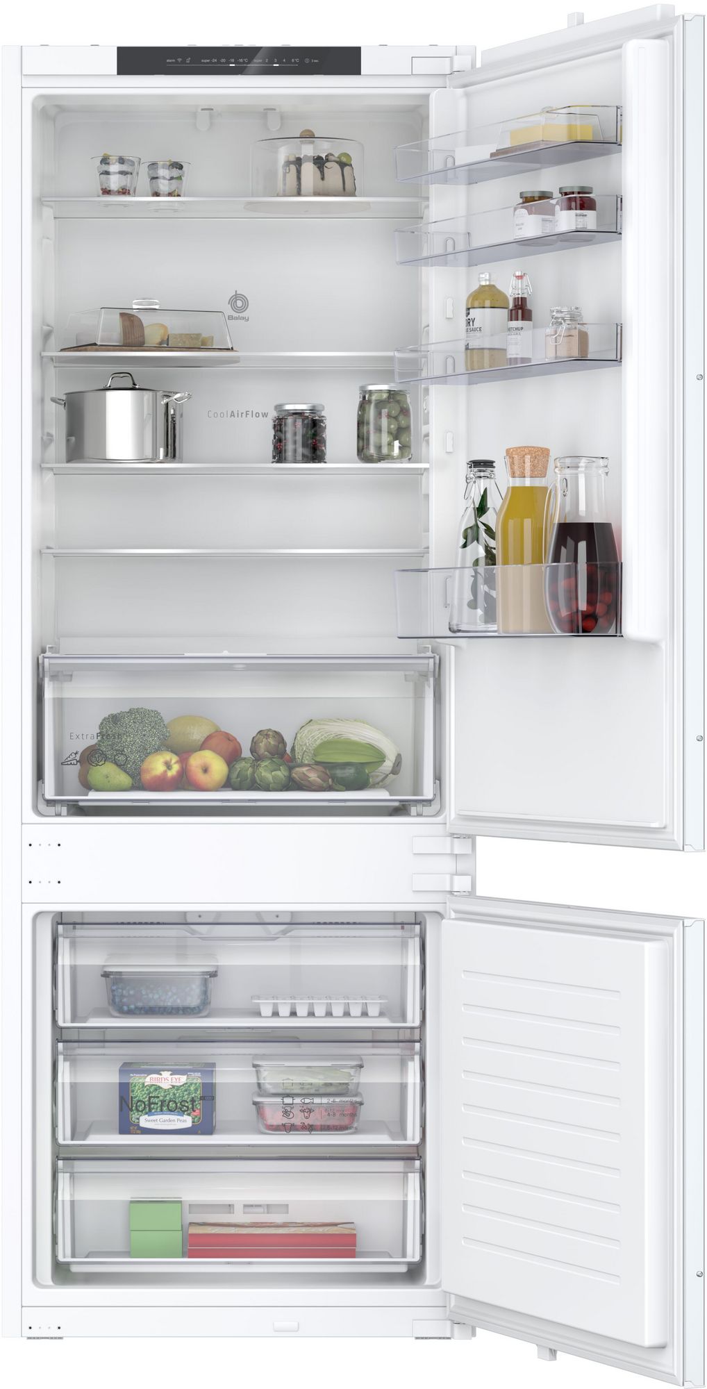 Frigorífico combi integrable 193.5 x 69.1 cm Sistema de integración de puerta deslizante 3KIE901F