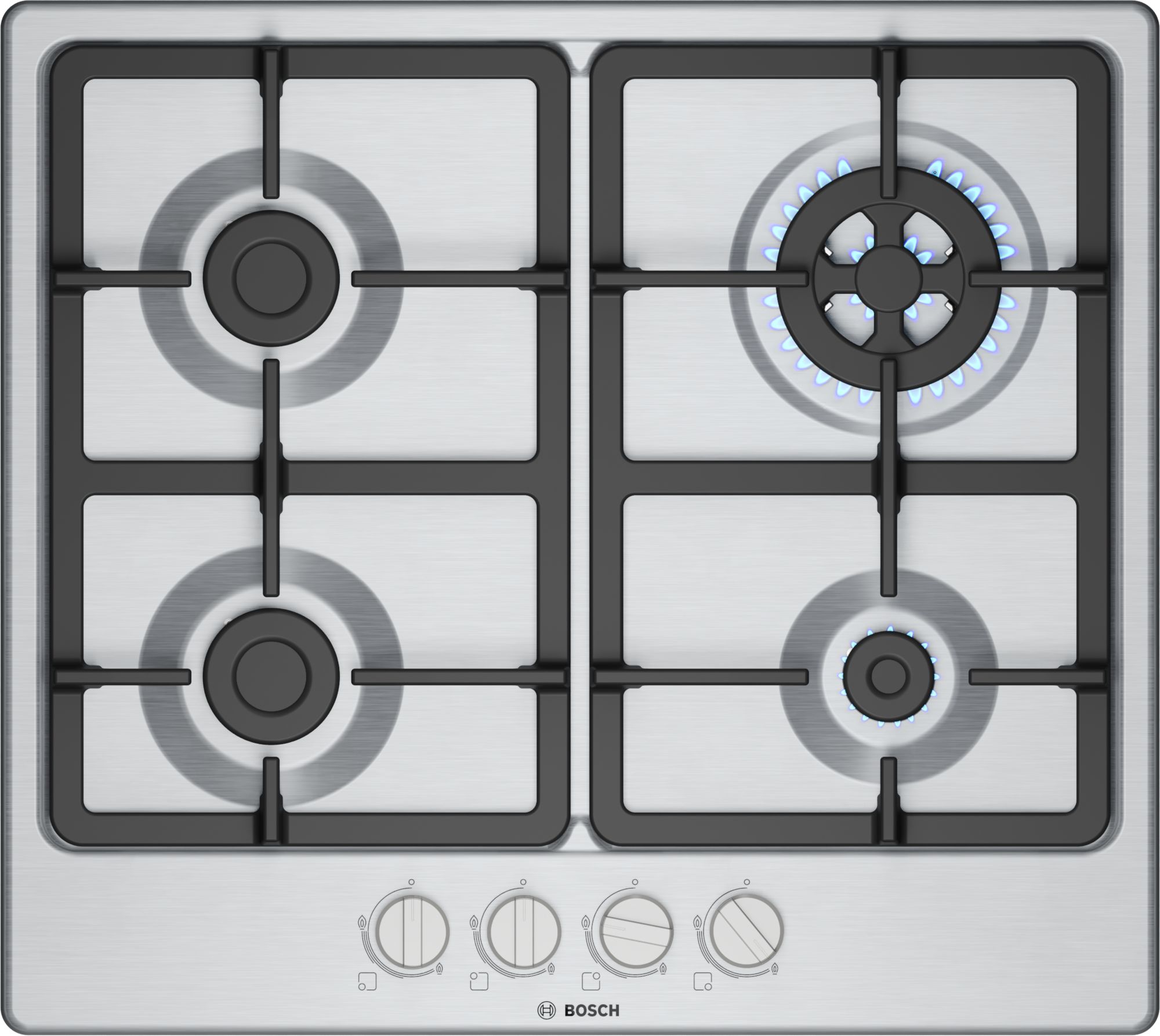 Bosch Serie 4 Placa de gas 60 cm Acero PGH6B5K90