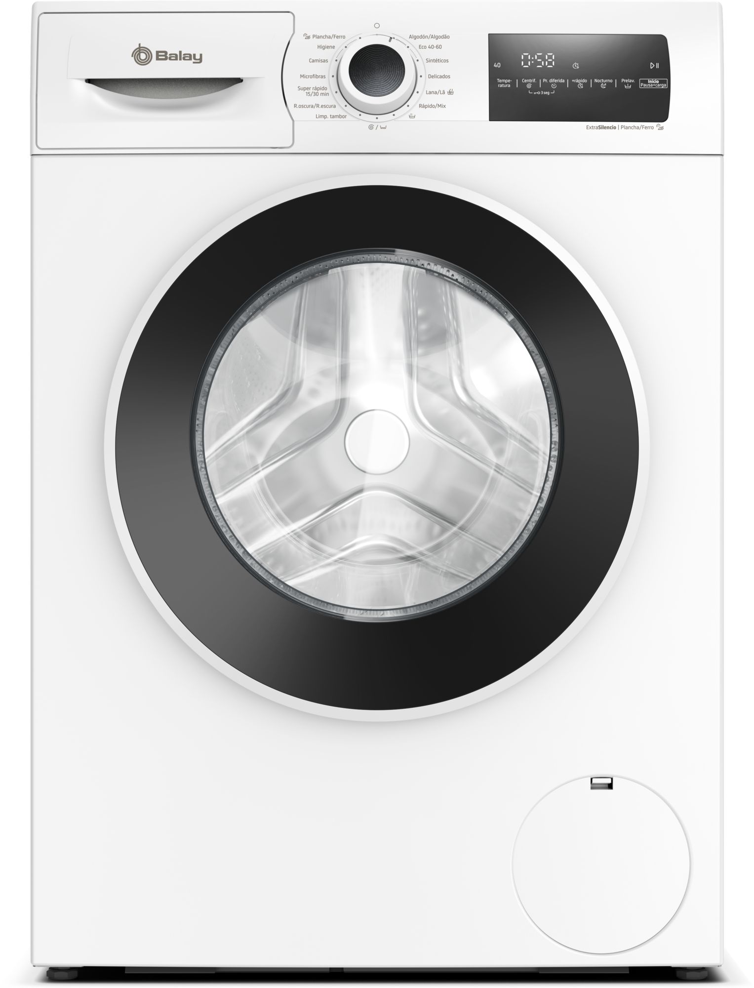 Lavadora con Programa Plancha 8 kg máx. 1200 rpm, Blanco 3TS382B