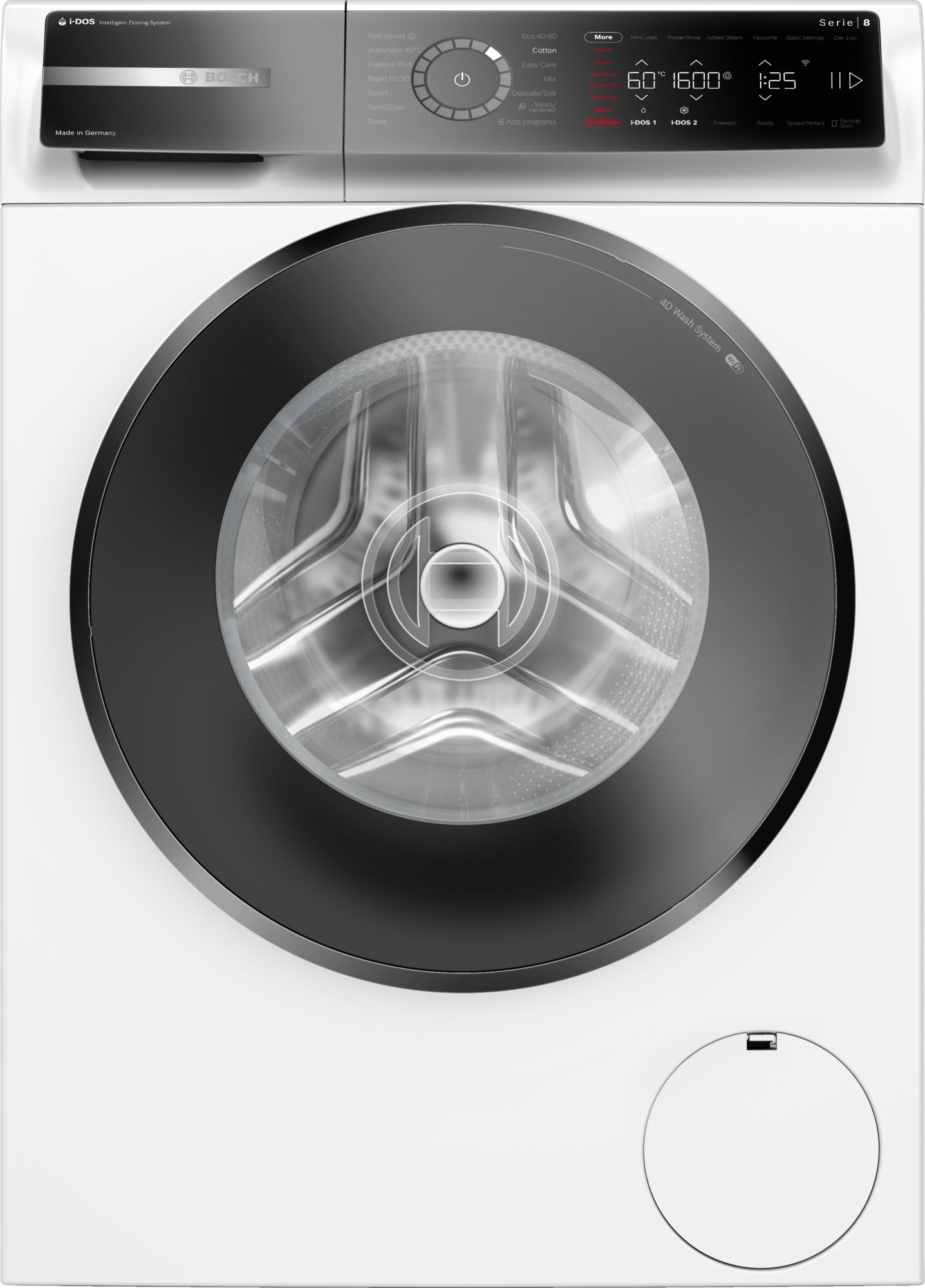 Bosch Tvättmaskin, frontmatad 11 kg max. 1600 varv/min WGB266A0SN Serie 8
