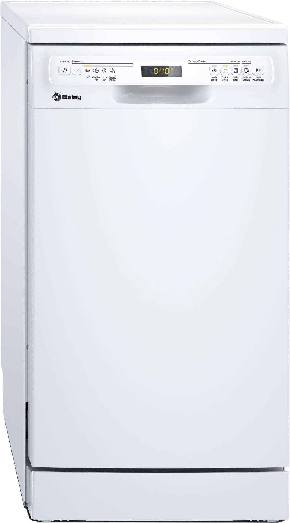 Lavavajillas - BALAY 3VN4031BA, 10 servicios, 4 programas, Extrasilencio, Aquastop, Home connect, Pausa y carga, 44.8 cm, Blanco – imagen 4