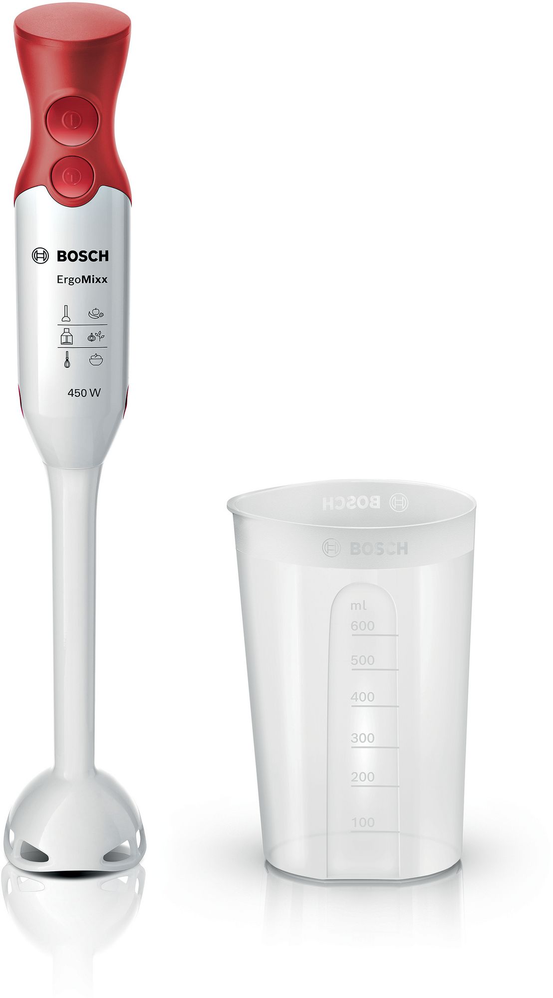 Bosch Stavmixer ErgoMixx 450 W Vit, röd MSM64010