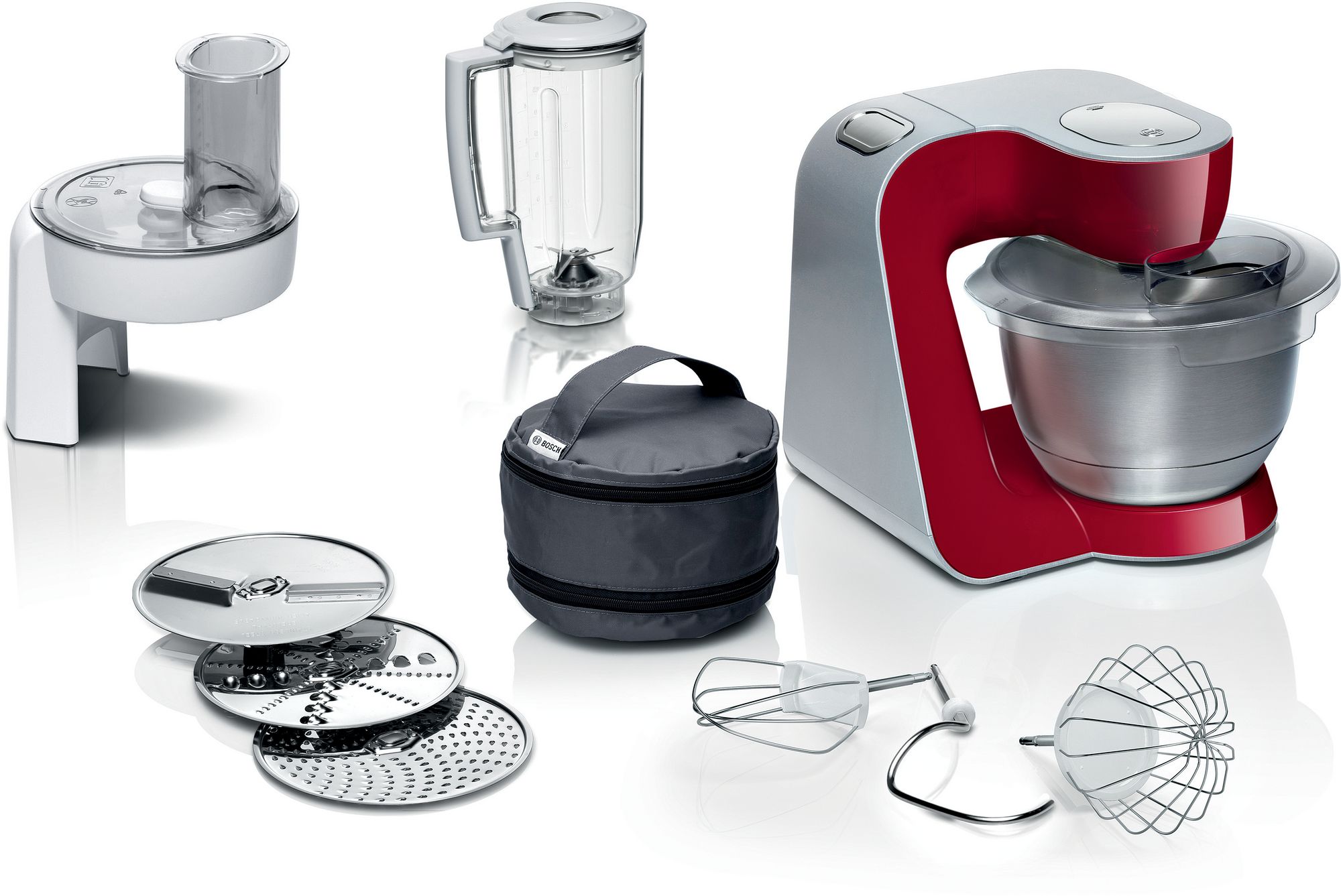 Bosch Köksmaskin MUM 5 1000 W Röd, silver MUM58720 Serie 4