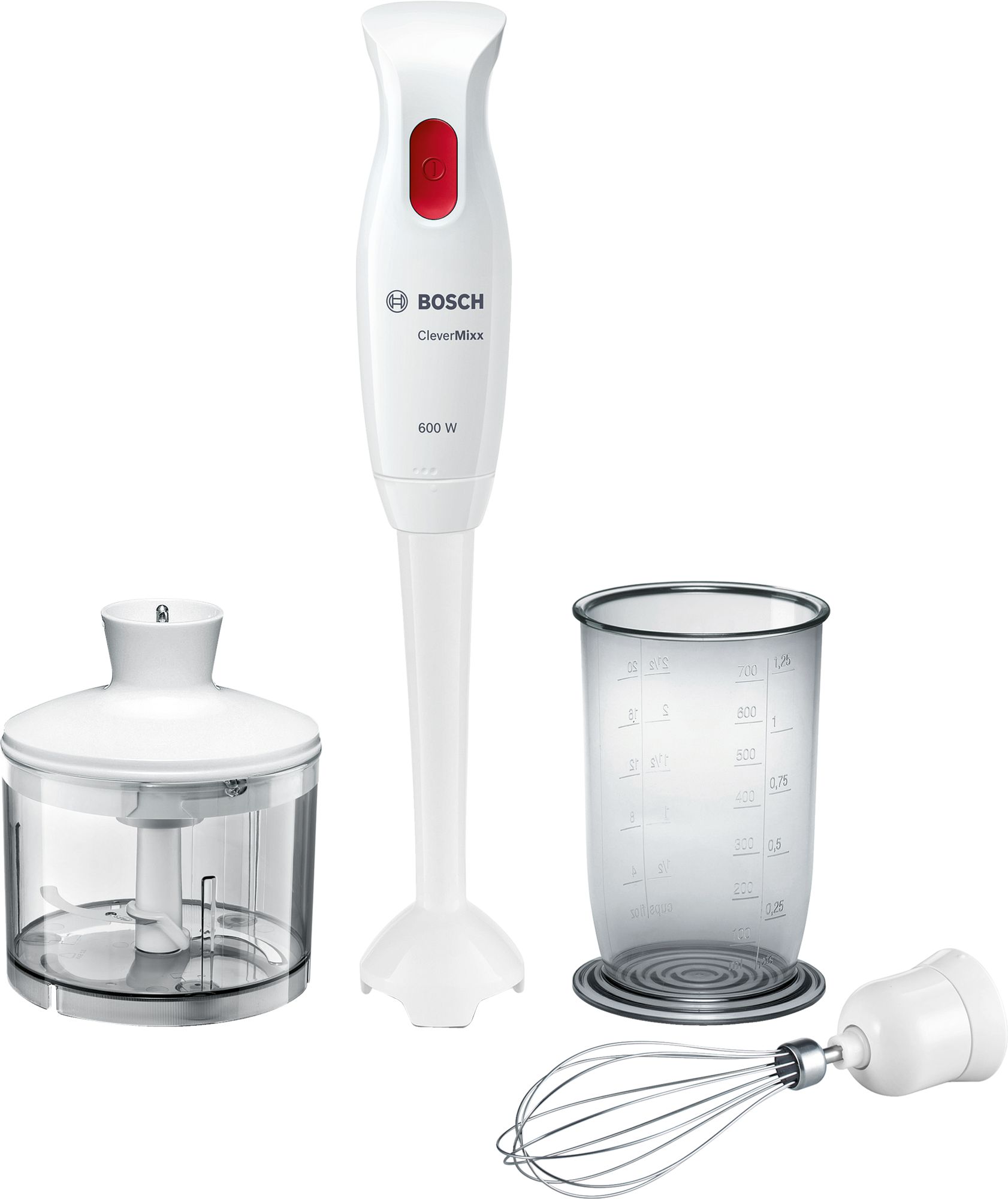 Bosch Stavmixer CleverMixx 600 W Vit, Djupröd