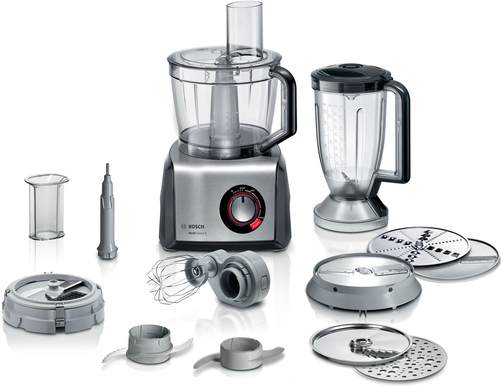 Bosch Matberedare MultiTalent 8 1250 W Svart, borstad rostfritt stål MC812M865