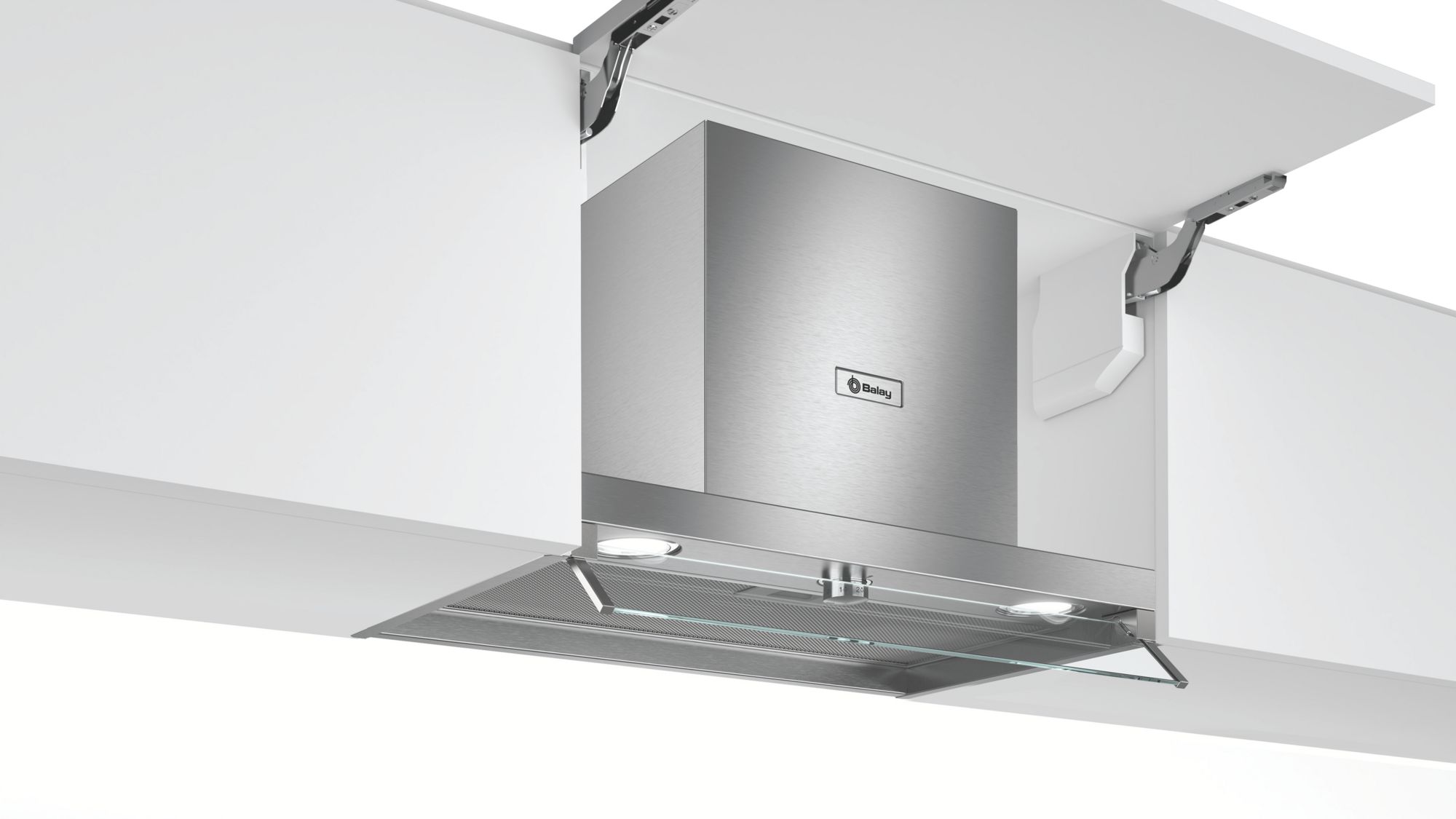Campana decorativa integrable 60 cm Cristal transparente, Acero inoxidable 3BD866MX