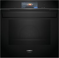 Elegantn&aacute; čierna r&uacute;ra Siemens s dotykov&yacute;m ovl&aacute;dac&iacute;m panelom zobrazuj&uacute;cim nastavenia varenia pre brokolicu, predv&aacute;dzaj&uacute;ca modern&uacute; kuchynsk&uacute; technol&oacute;giu.