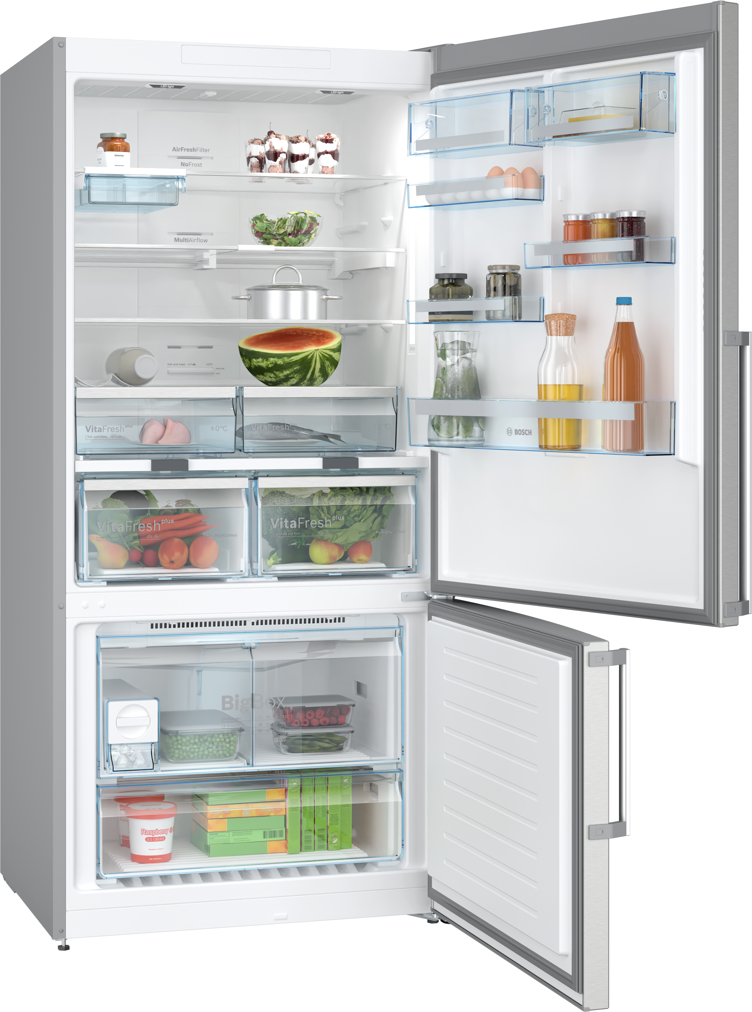 KGN86AID2N Free-standing fridge-freezer with freezer at bottom