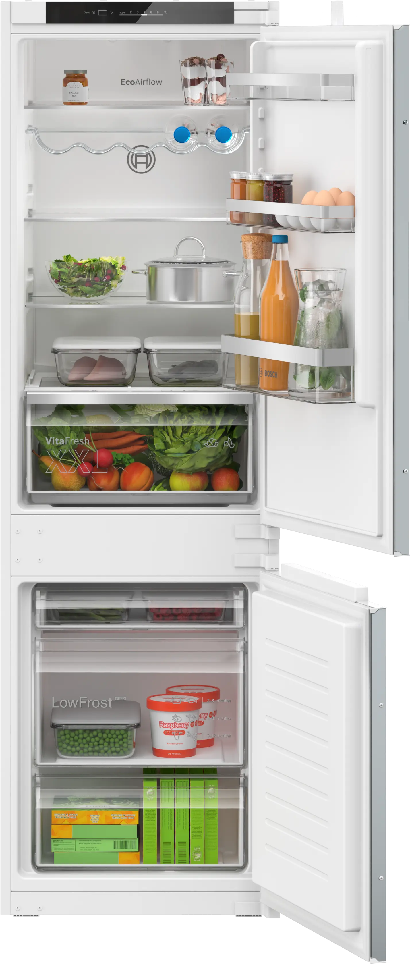 KIV86VSE0G built-in fridge-freezer with freezer at bottom