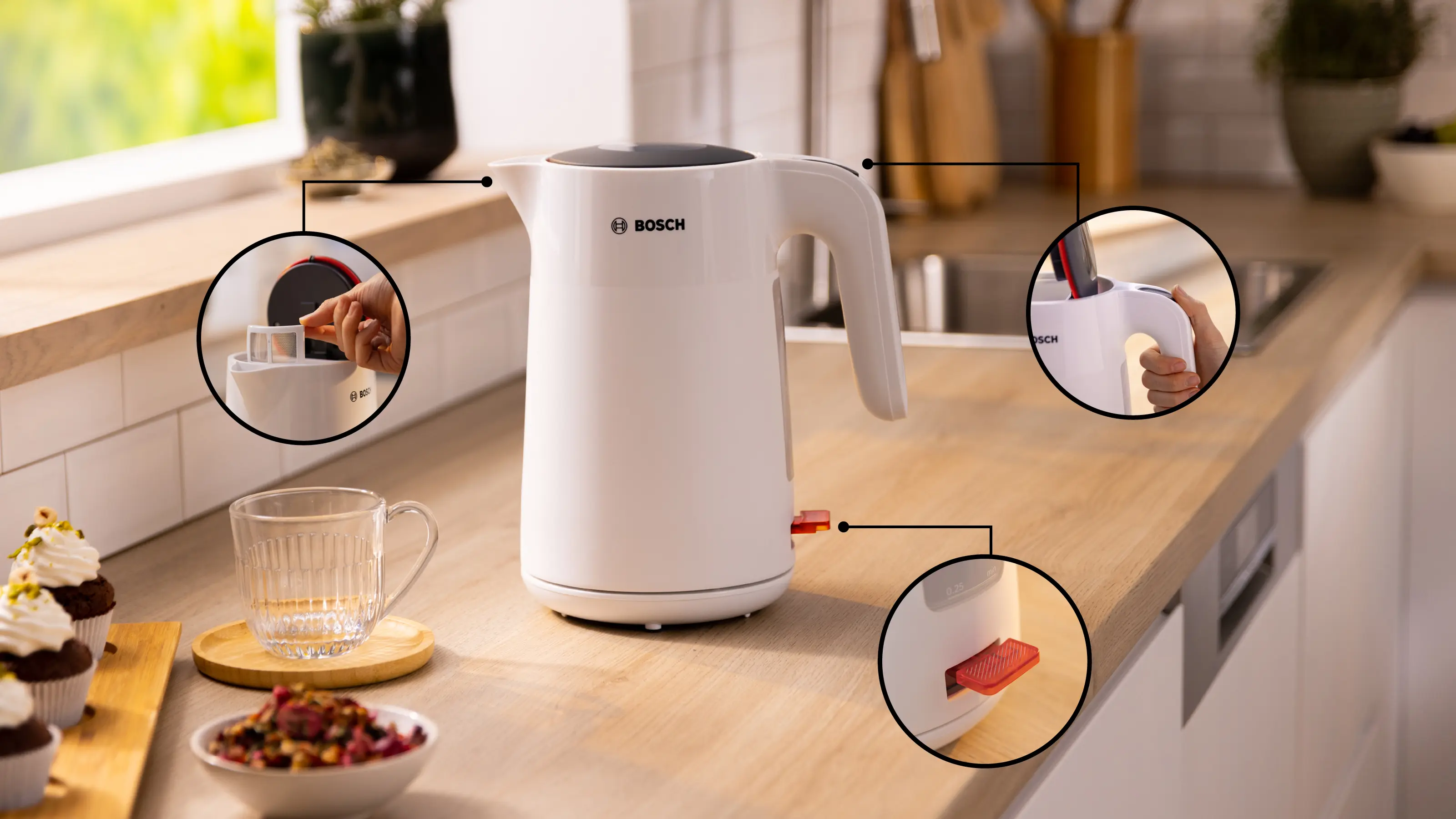 toaster bosch styline kettle white