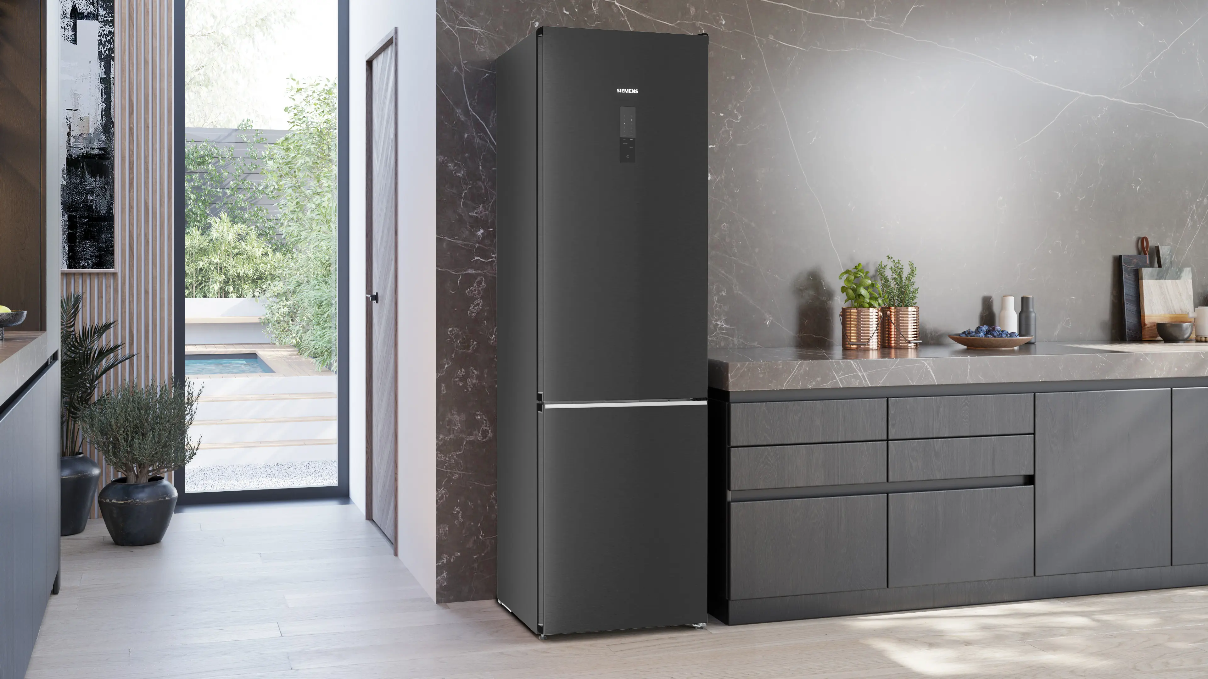 KG39NEXBF free-standing fridge-freezer with freezer at bottom