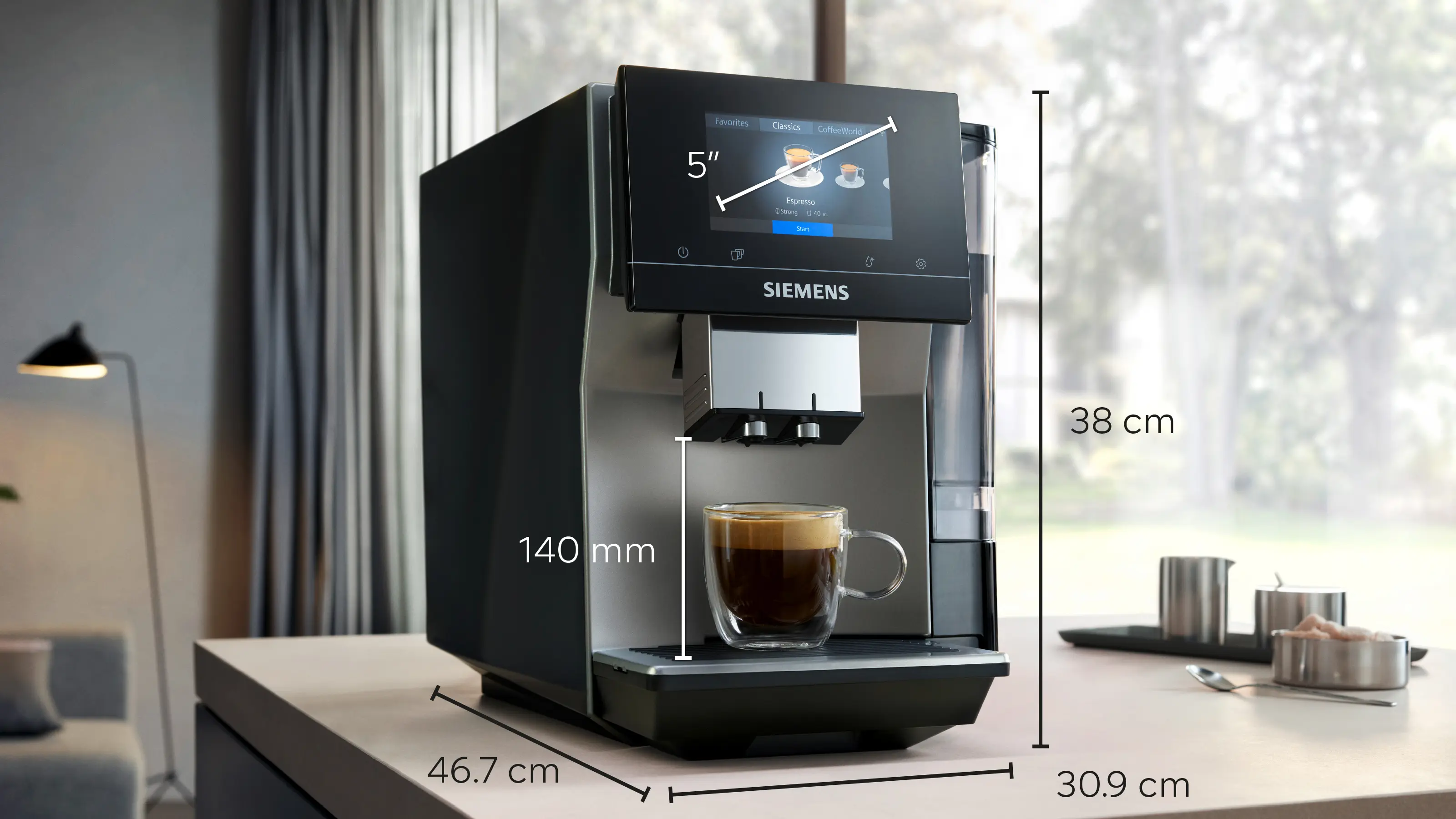 Siemens TP715R01 Cafetera superautomática EQ700 classic Negro y gris, Depósito de agua extraíble - Imagen 6