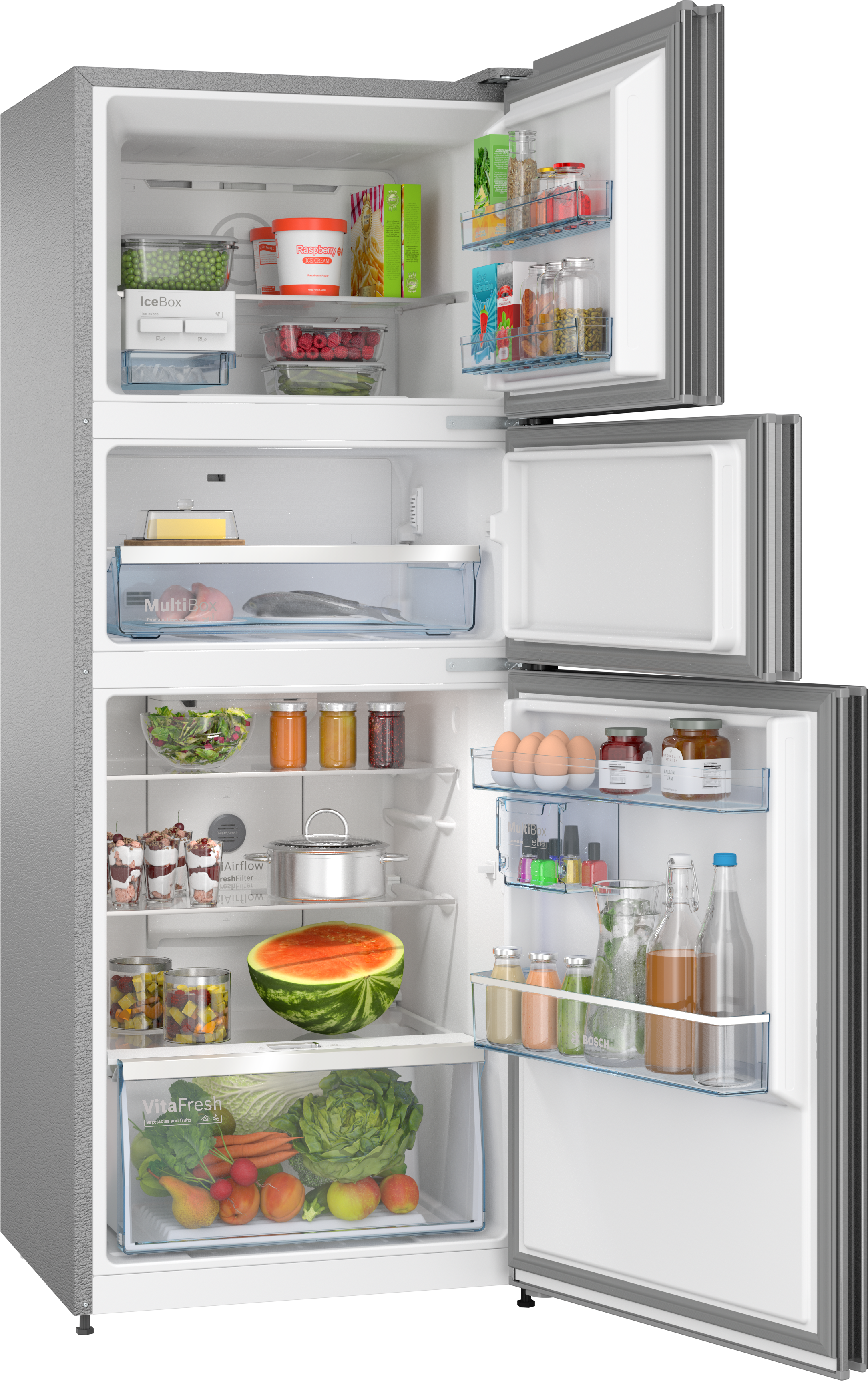 CMC33K03N7 Free-standing fridge-freezer with freezer at top | BOSCH ID