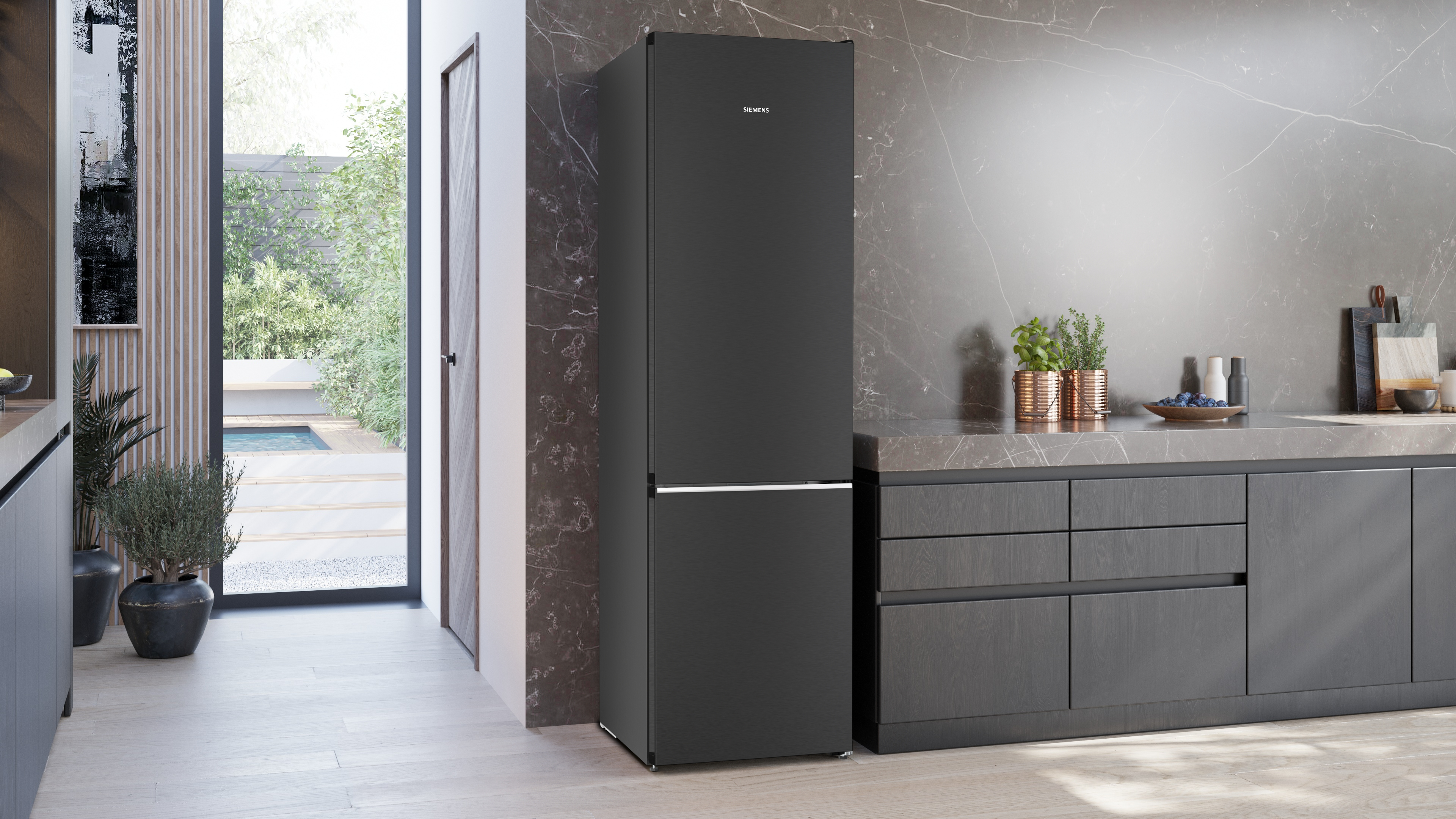 Siemens KG39NSBBF Frigorifero Combinato NoFrost Classe B – 363L, Cristallo Nero Satinato, HyperFresh, Libera Installazione