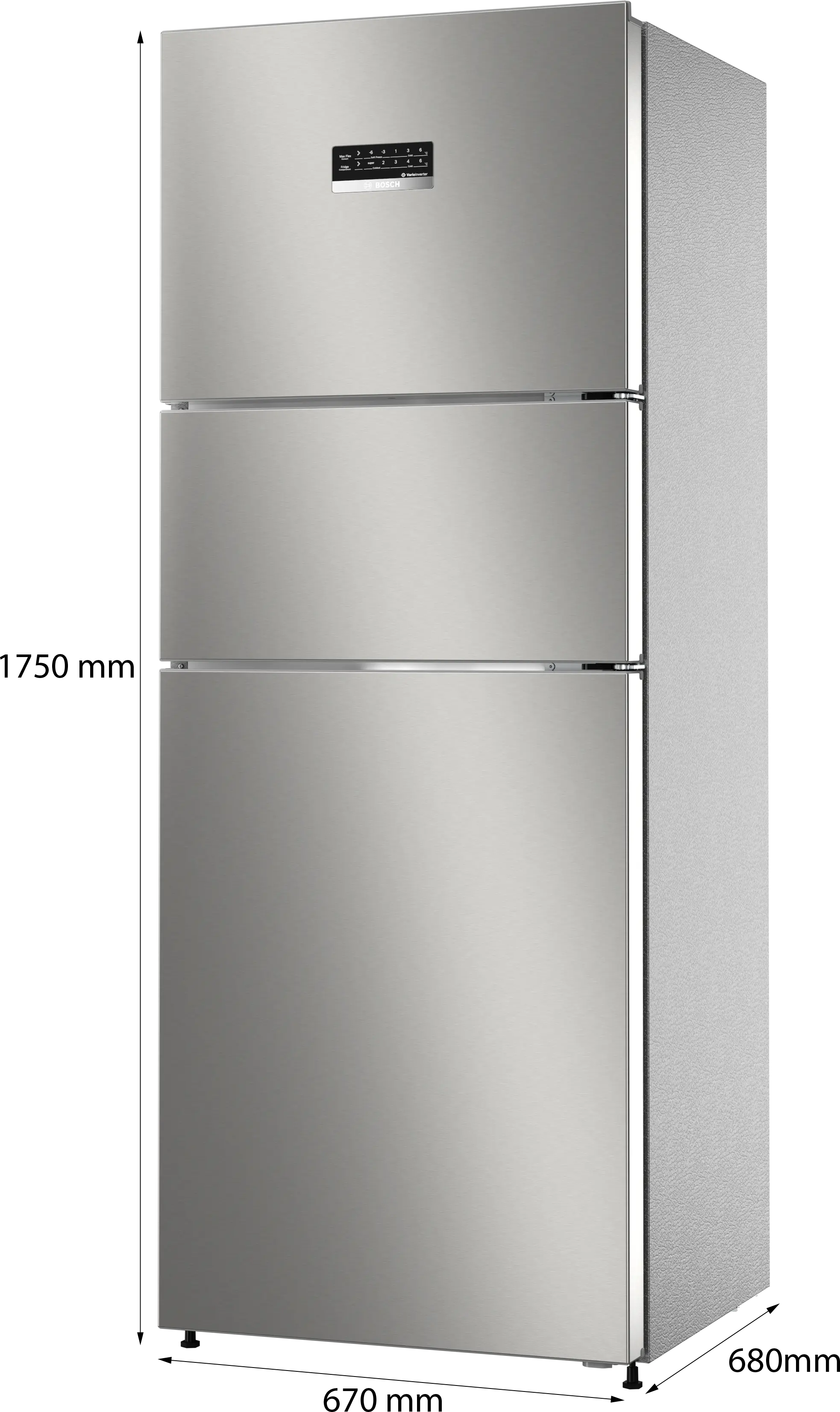 government CMC33S03NI free-standing fridge-freezer with freezer at top