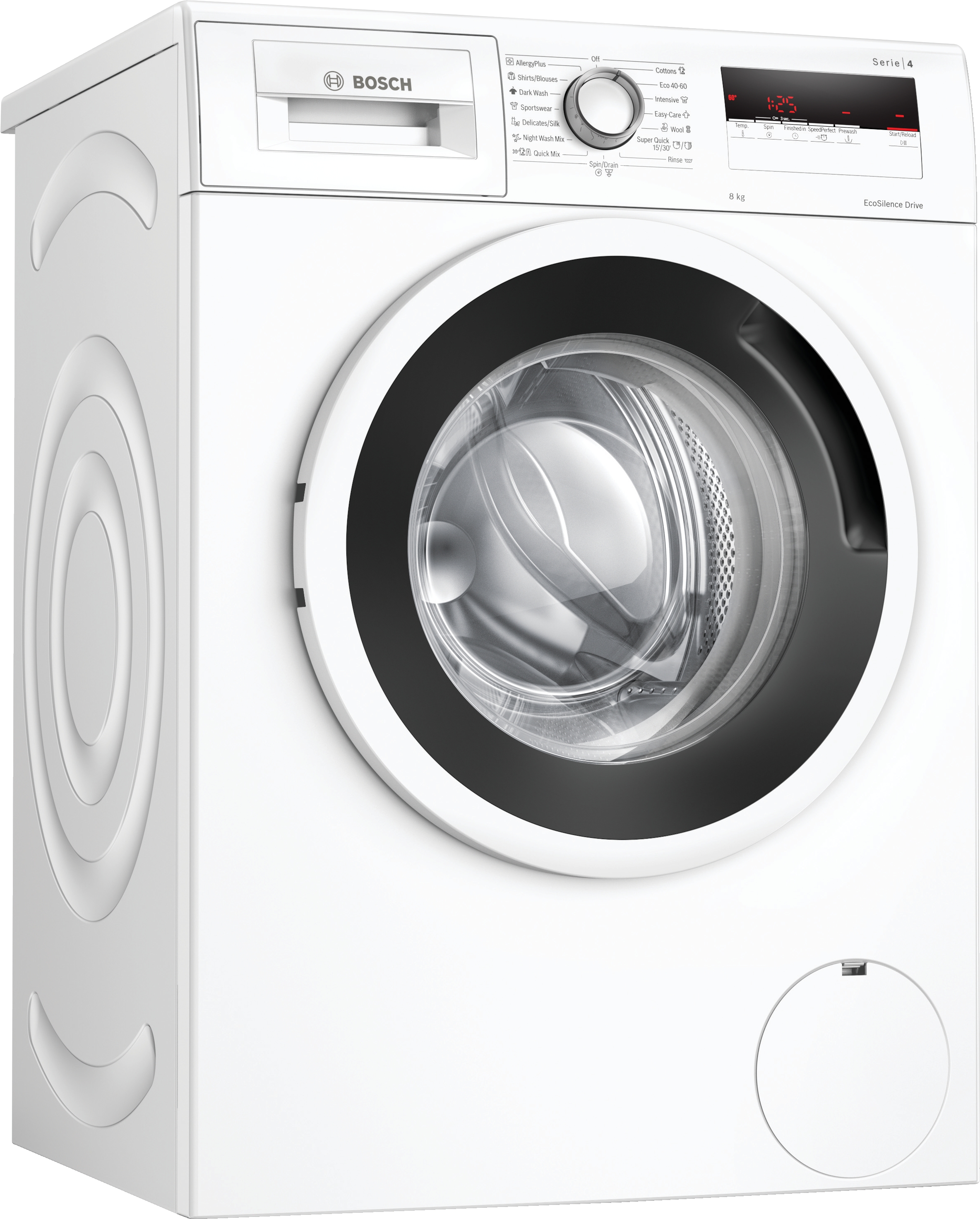 WAN24164BY Mașina de spălat rufe cu încarcare frontală 5 ANI GARANTIE, EcoSilence Drive Bosch, 8.0kg, 1200rpm, C, Alb