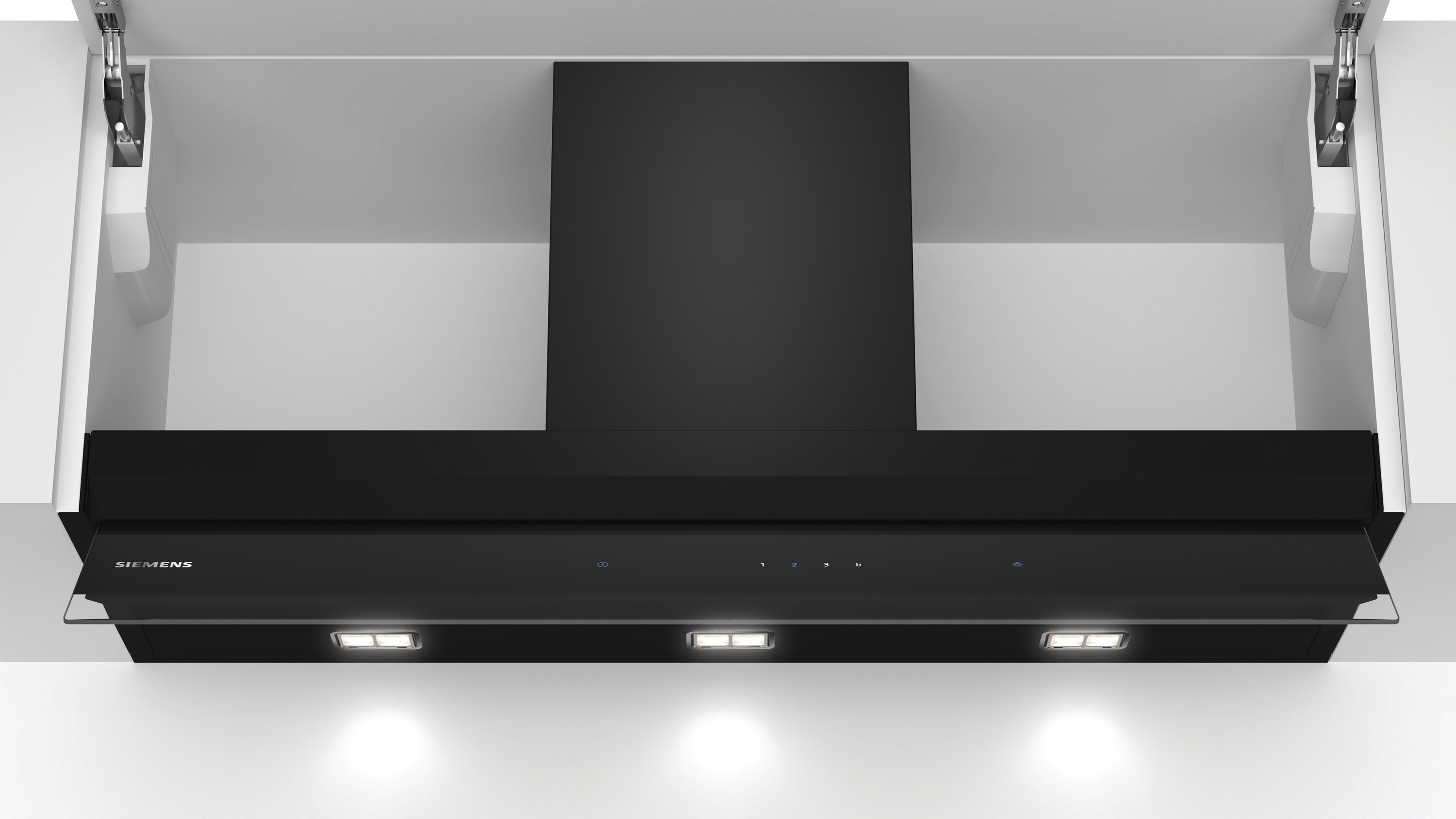 Siemens iQ500, Hotte design intégrée, 90 cm, verre clair imprimé noir