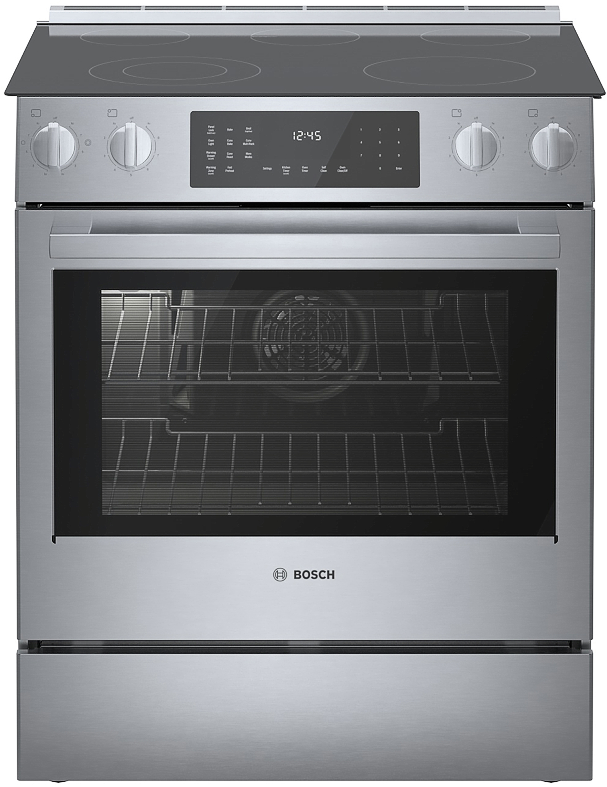 Bosch 800 Series, Electric Slide-in Range, 30'', Stainless Steel