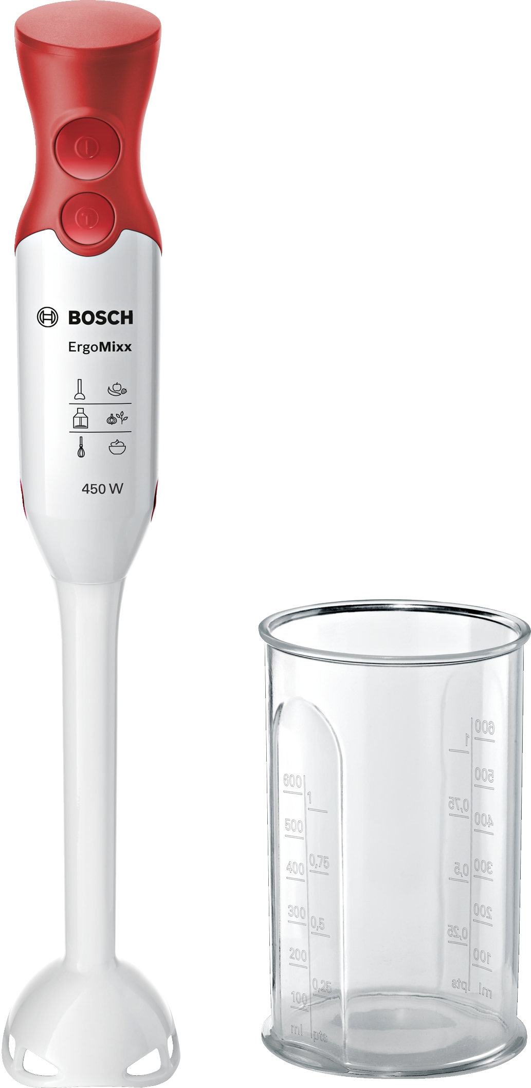 Blender manual Bosch MSM64010 ErgoMixx 450 W Alb Roşu 