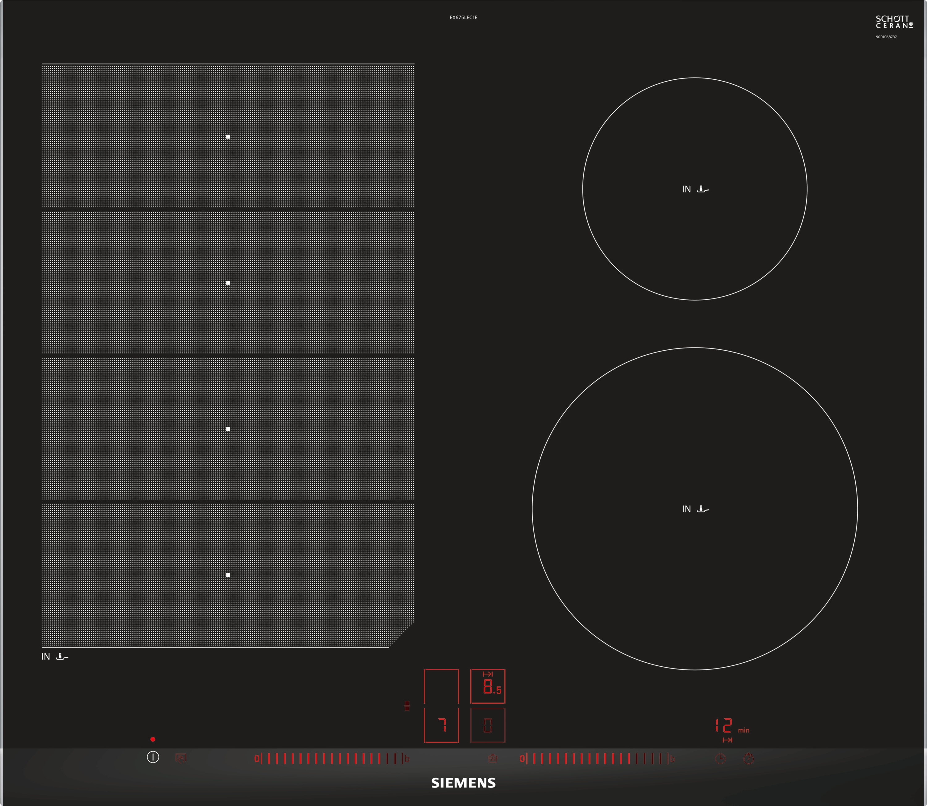 Siemens iQ700, Table de cuisson à induction, 60 cm, noir