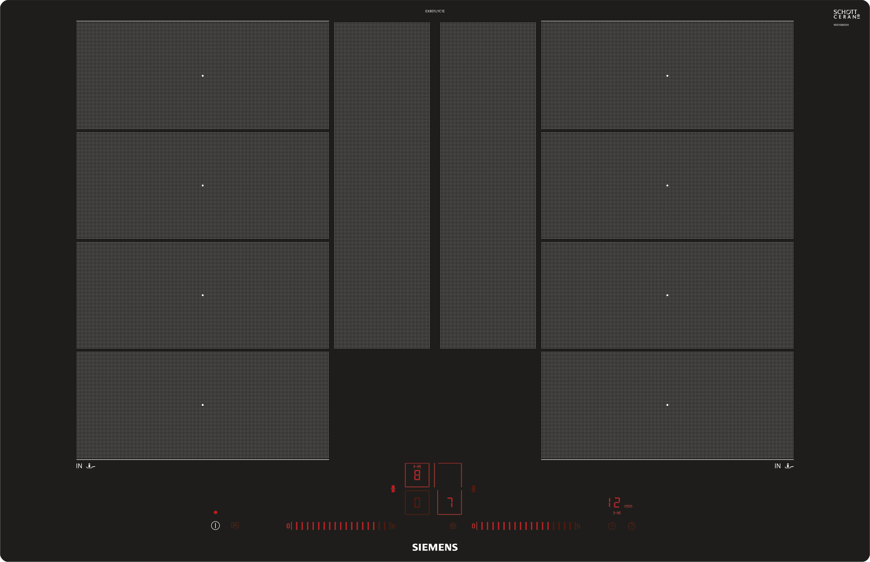 Siemens iQ700, Table de cuisson à induction, 80 cm, noir