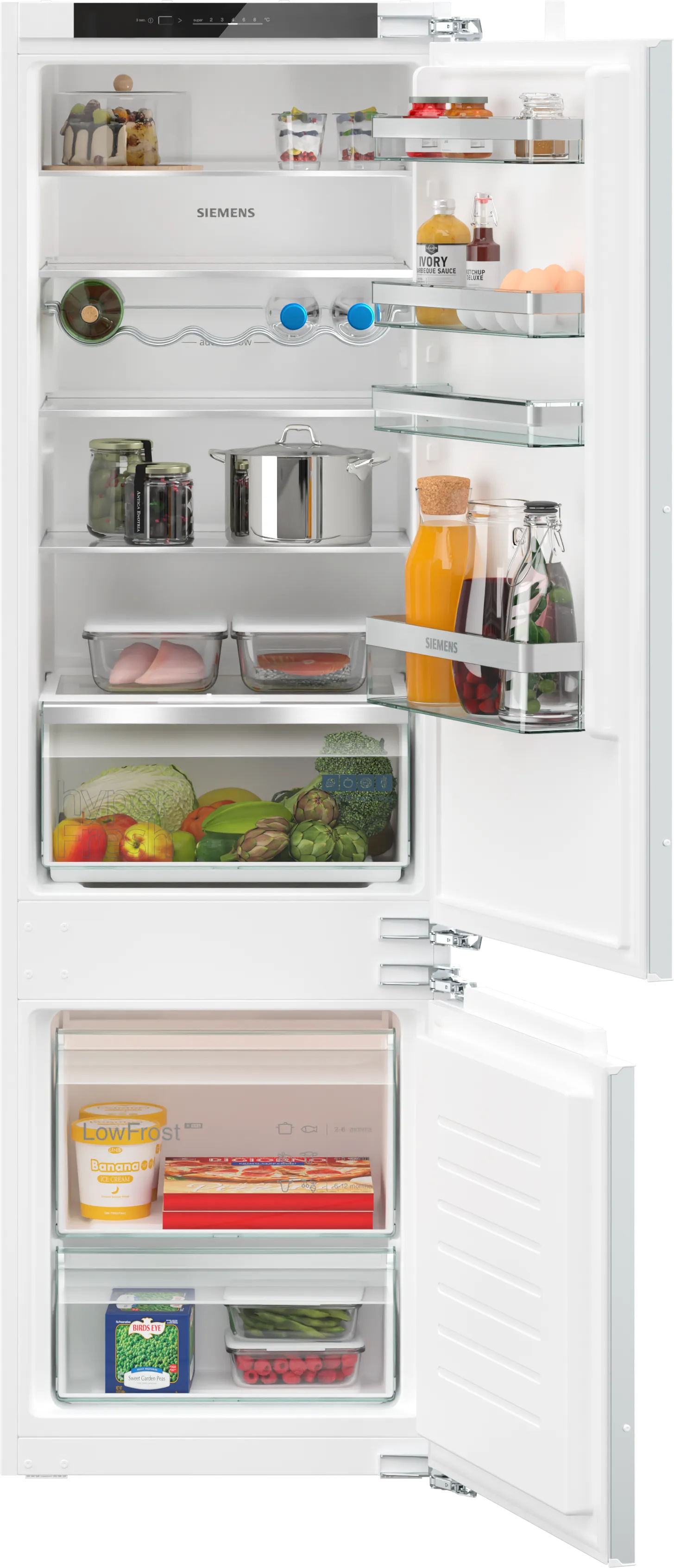 iQ300 built-in fridge-freezer with freezer at bottom 177.2 x 54.1 cm flat hinge 