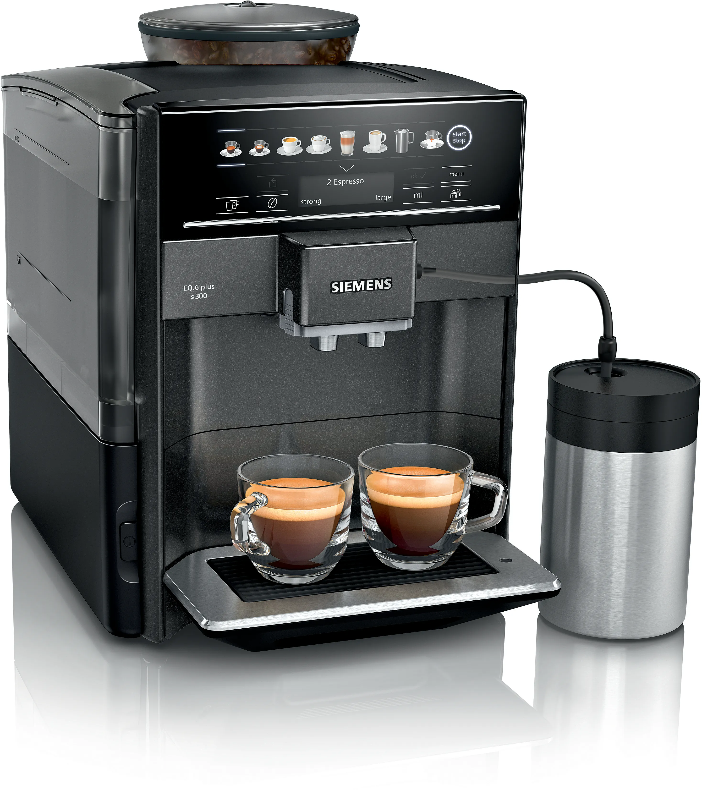 Helautomatisk kaffemaskin EQ6 plus s300 Safir svart metallic, Vattentank 