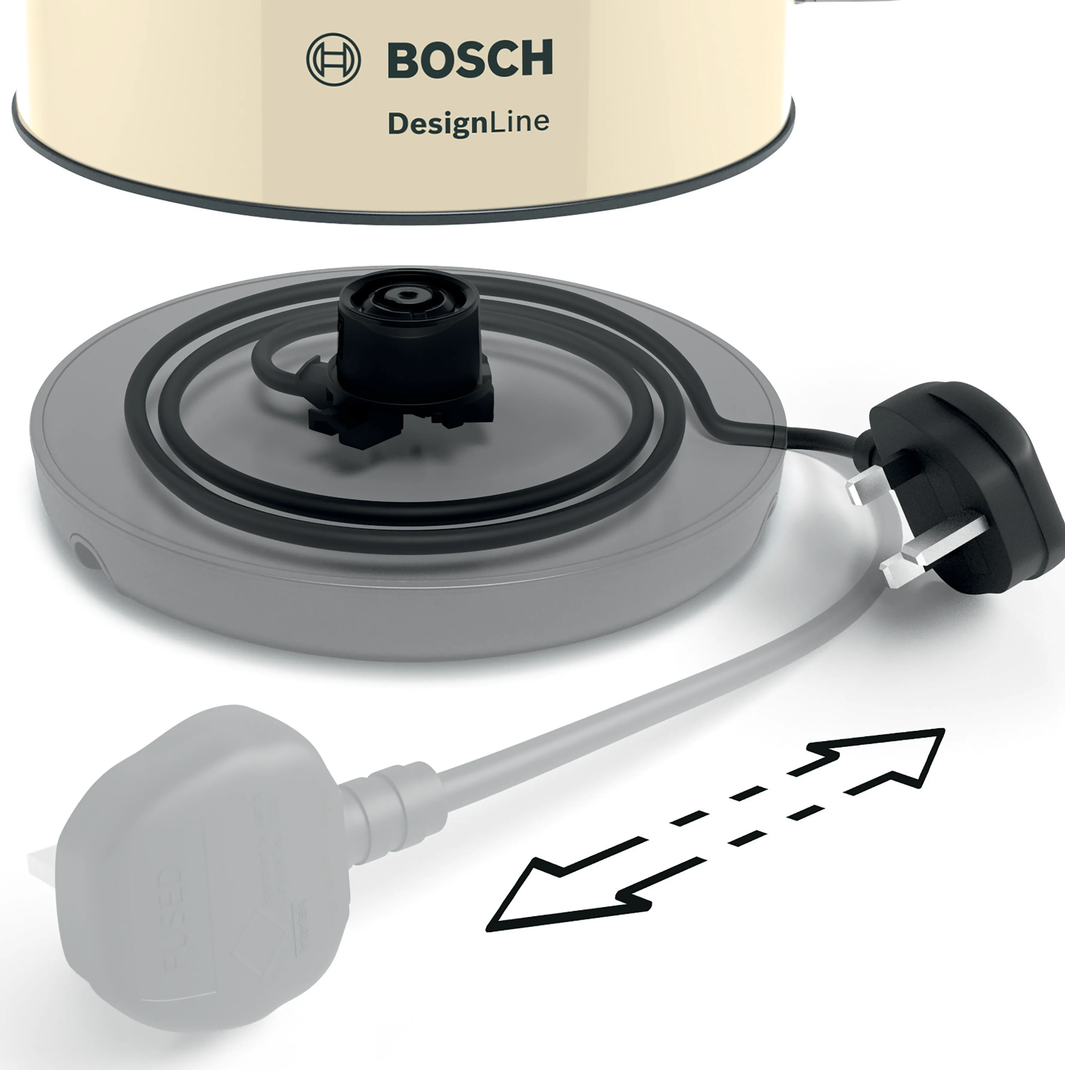 ▷ Bosch TWK4P437 bollitore elettrico 1,7 L 2400 W Beige, Nero