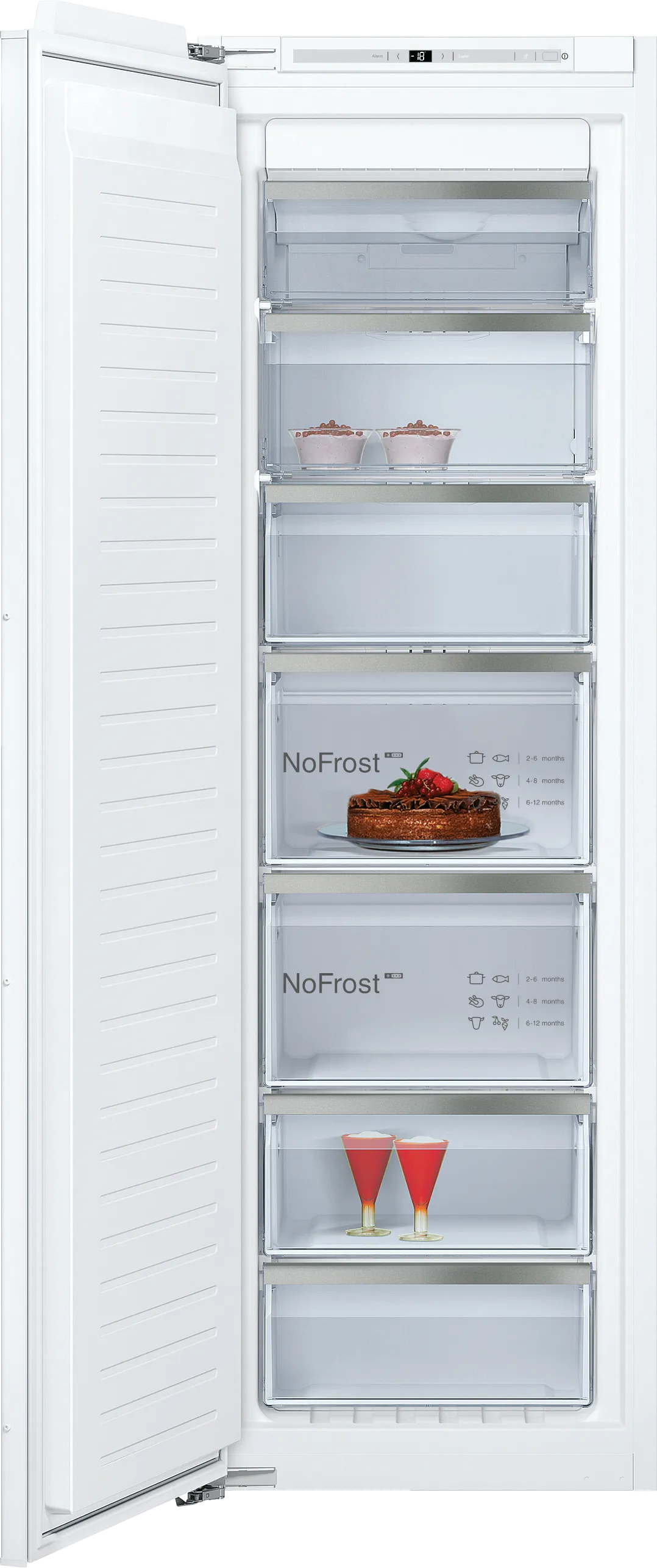 N 90 Built-in freezer 177.2 x 55.8 cm soft close flat hinge 