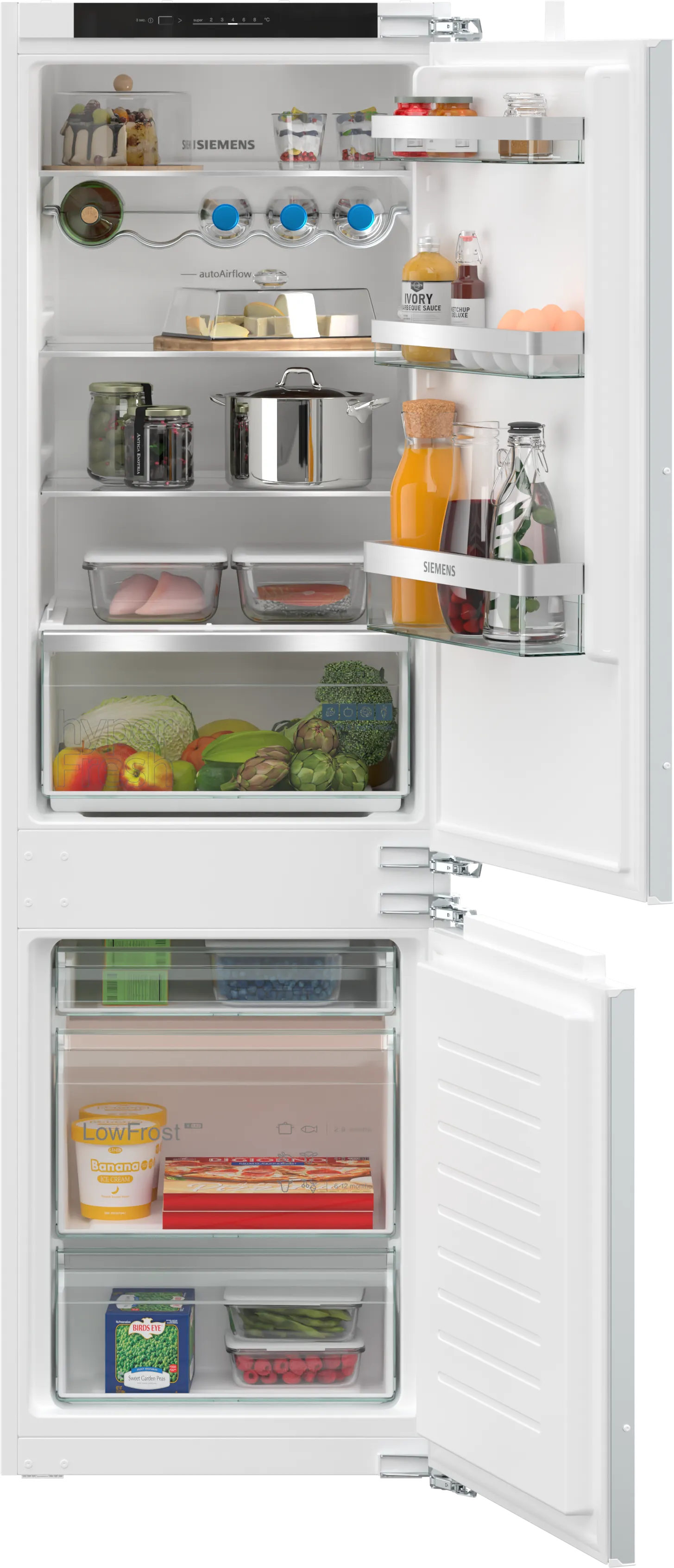 iQ300 Réfrigérateur-congélateur intégrable avec compartiment congélation en bas 177.2 x 54.1 cm charnières pantographes 