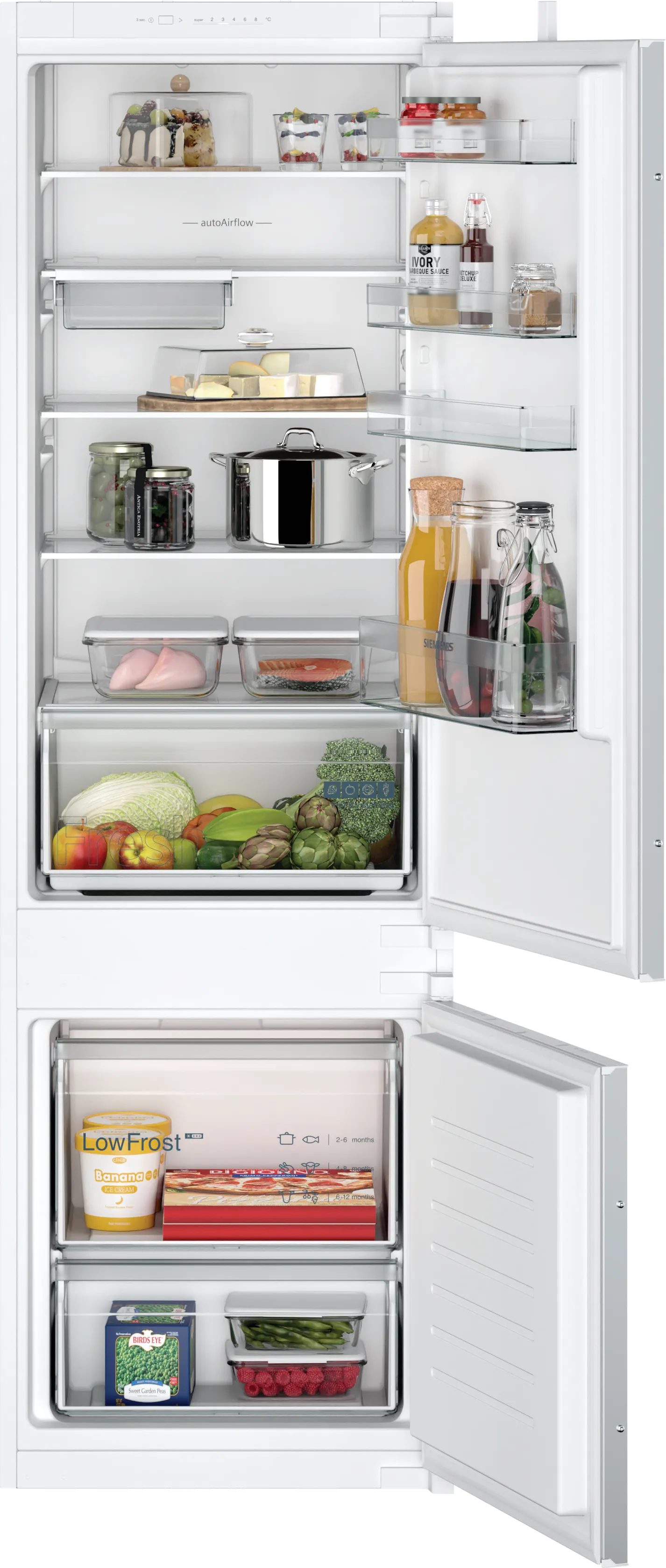 iQ100 Вбудовуваний холодильник з нижньою морозильною камерою 177.2 x 54.1 cm Ковзний шарнір 