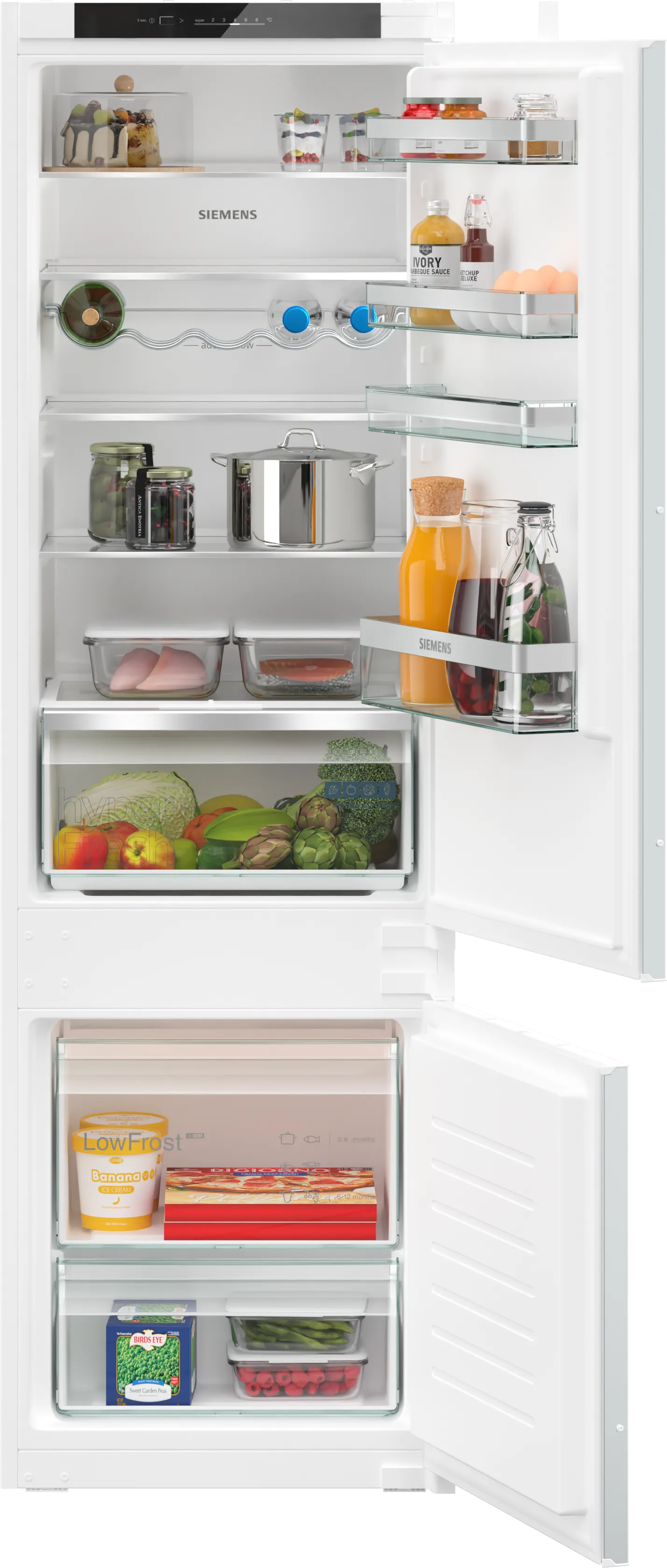 iQ300 built-in fridge-freezer with freezer at bottom 177.2 x 54.1 cm sliding hinge 