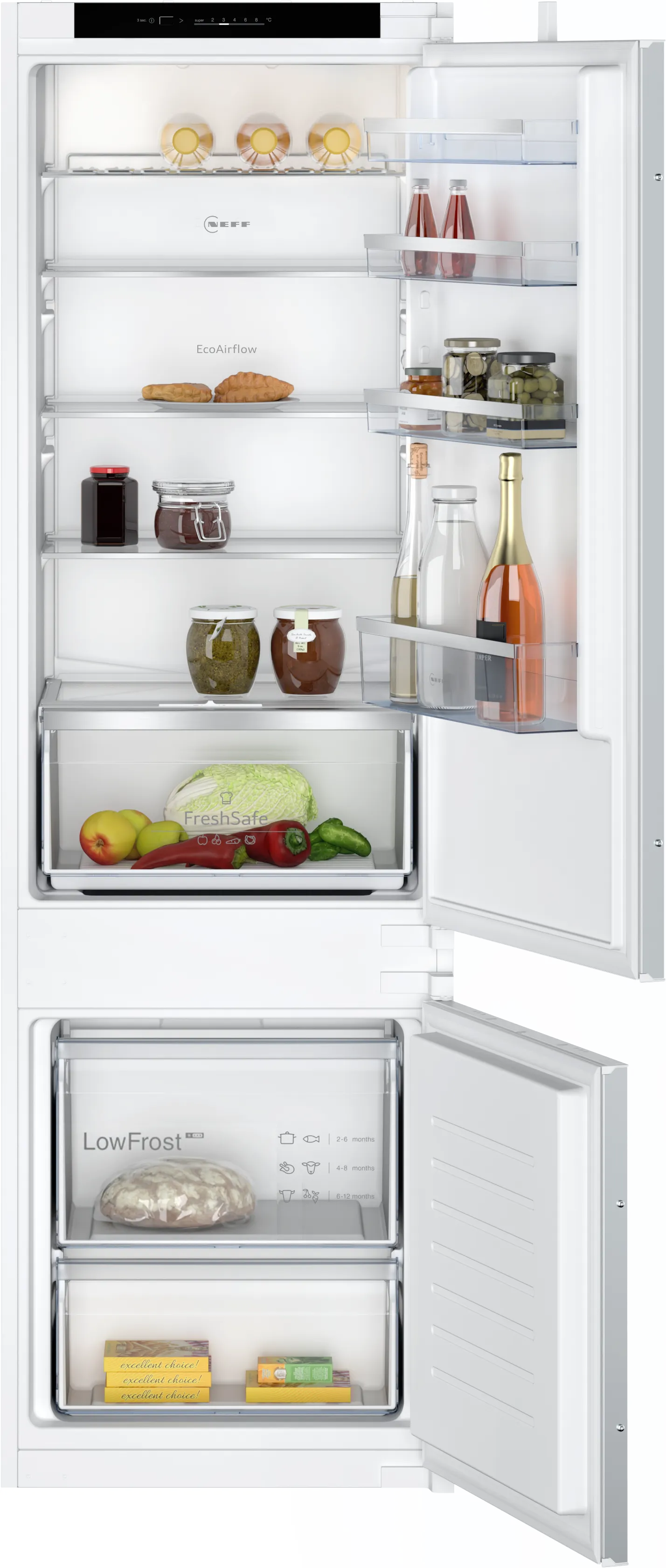 N 50 built-in fridge-freezer with freezer at bottom 177.2 x 54.1 cm sliding hinge 