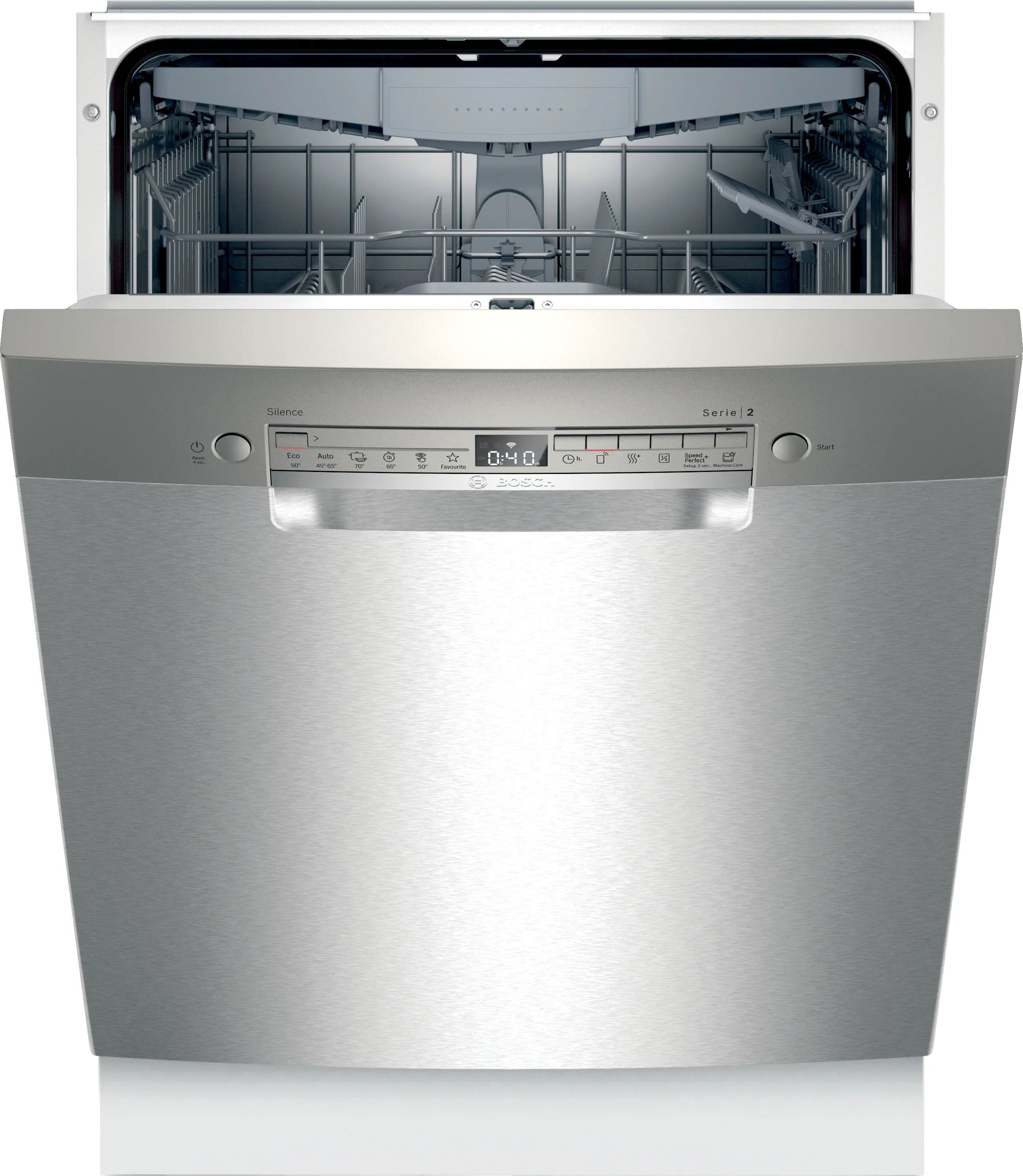 Series 2 built-under dishwasher 60 cm silver inox 