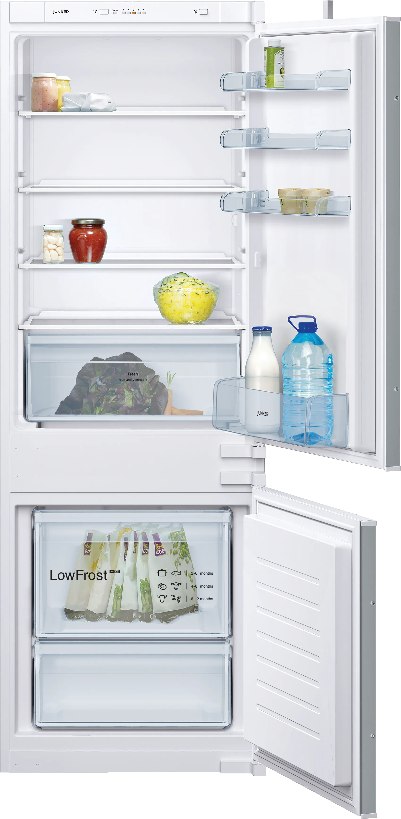  Einbau-Kühl-Gefrier-Kombination mit Gefrierbereich unten 157.8 x 54.1 cm Schleppscharnier