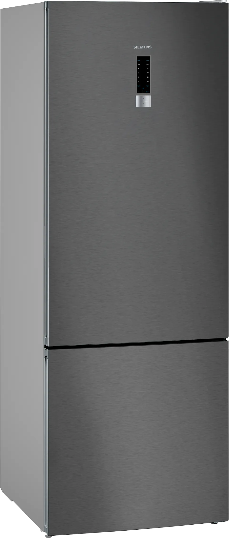 iQ300 free-standing fridge-freezer with freezer at bottom 193 x 70 cm Black stainless steel 