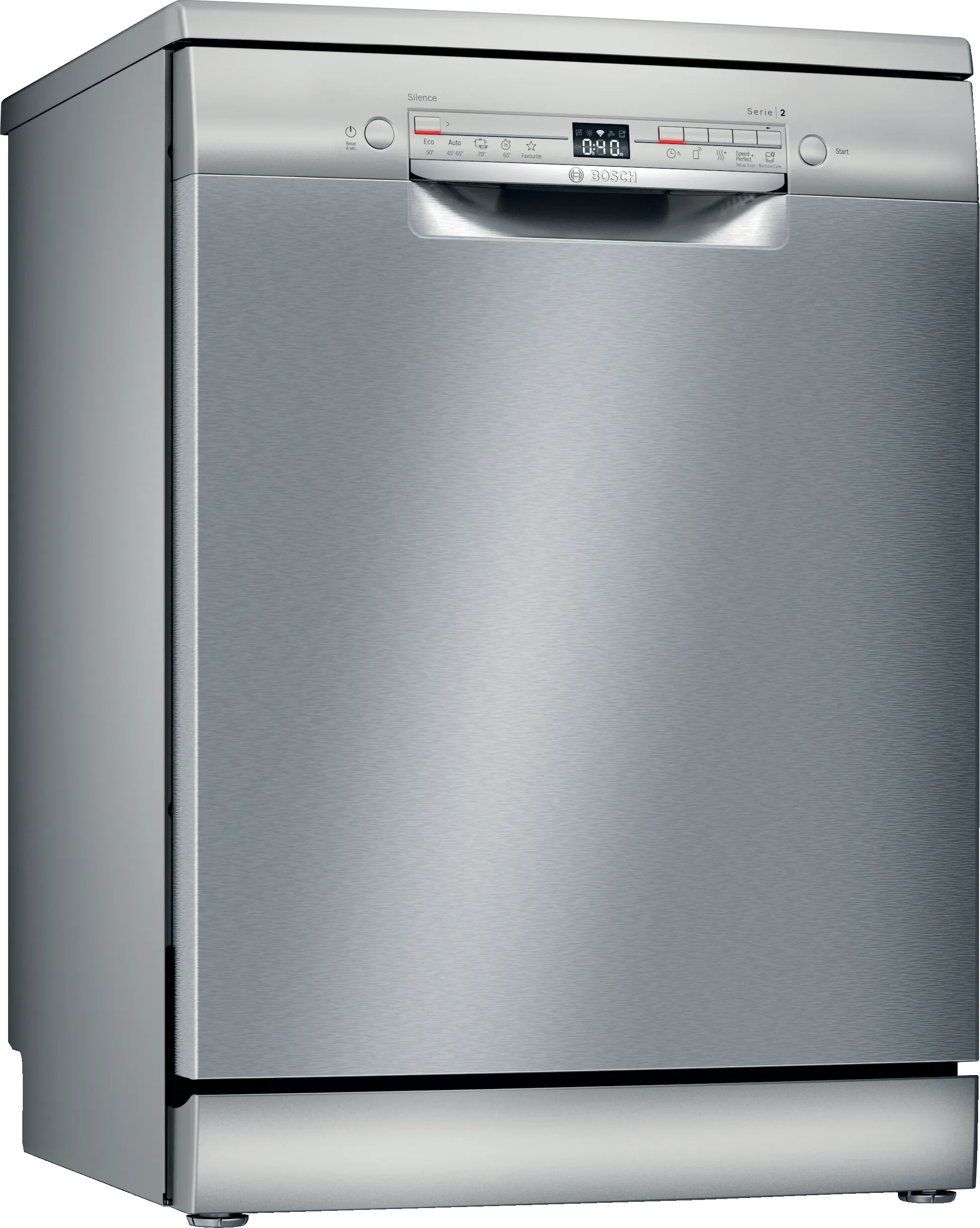 Serie 2 Freistehender Geschirrspüler 60 cm Gebürsteter Stahl mit Anti-Fingerprint