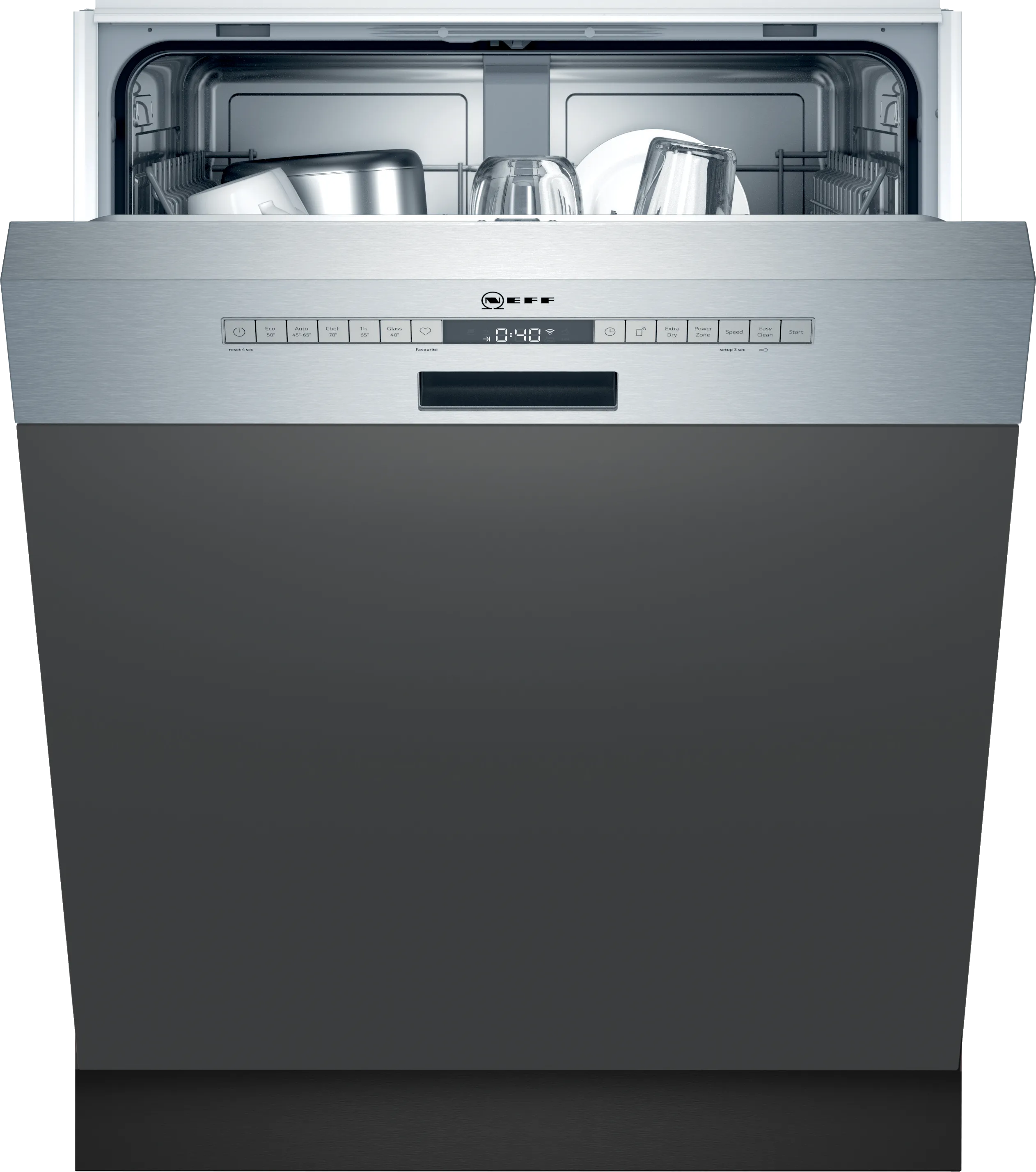 N 50 Geschirrspüler integrierbar 60 cm Gebürsteter Stahl