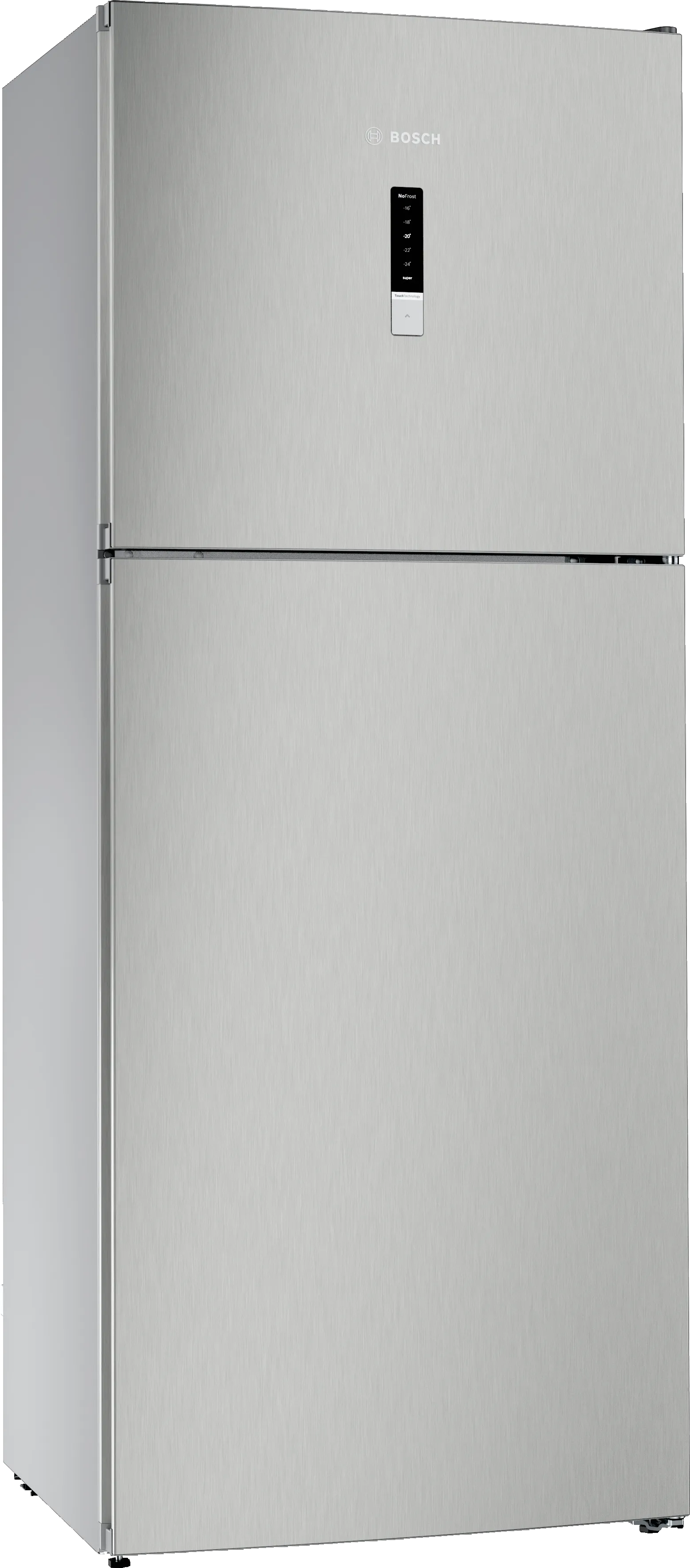 Series 4 free-standing fridge-freezer with freezer at top 178 x 70 cm Stainless steel look, Total No Frost