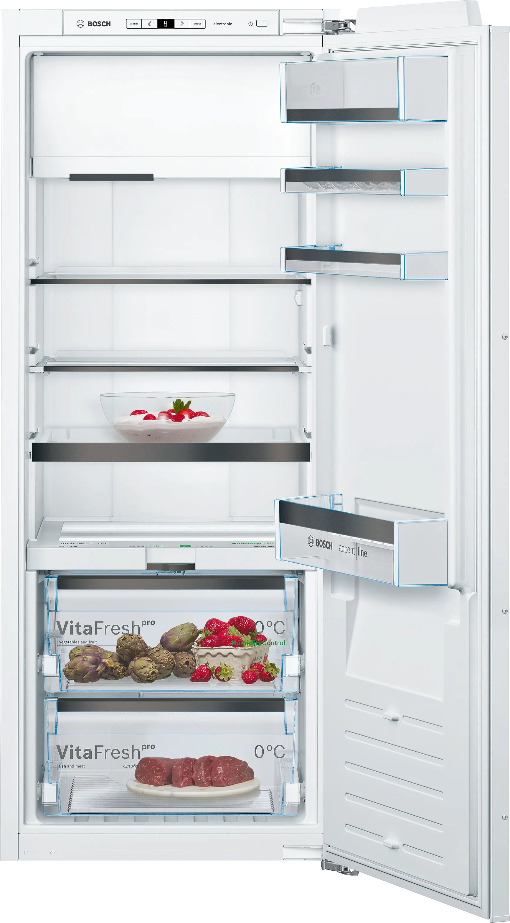 Σειρά 8 Εντοιχιζόμενο μονόπορτο ψυγείο με εσωτερική κατάψυξη 140 x 56 cm soft close flat hinge 