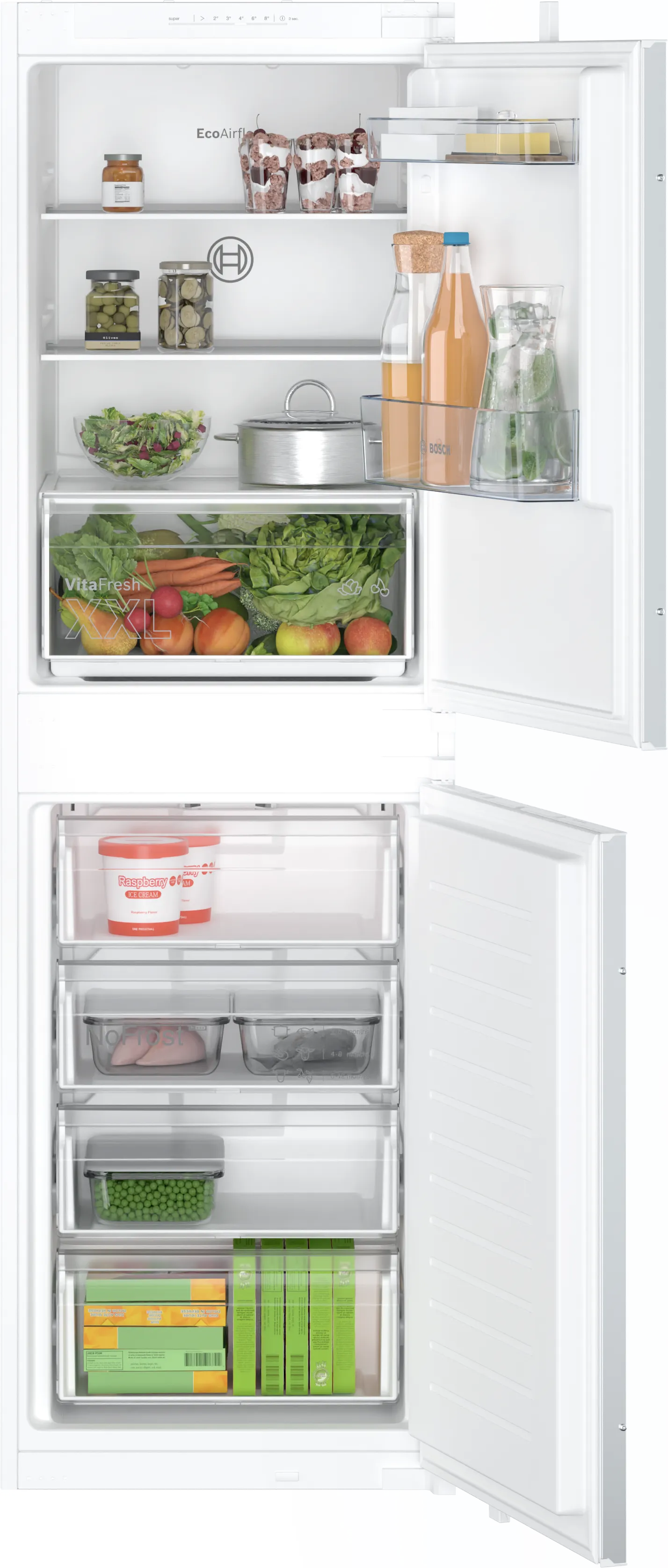 Series 2 built-in fridge-freezer with freezer at bottom 177.2 x 54.1 cm sliding hinge 