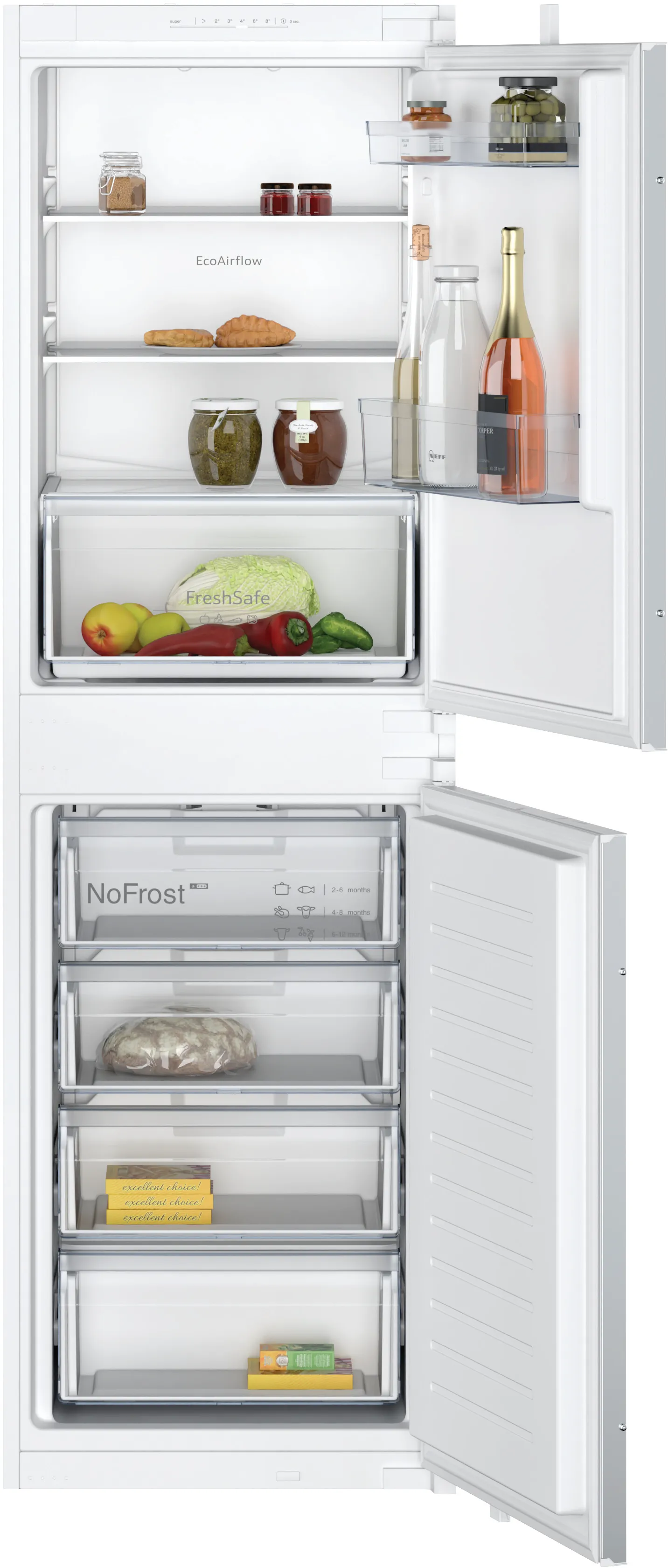 N 30 built-in fridge-freezer with freezer at bottom 177.2 x 54.1 cm sliding hinge 