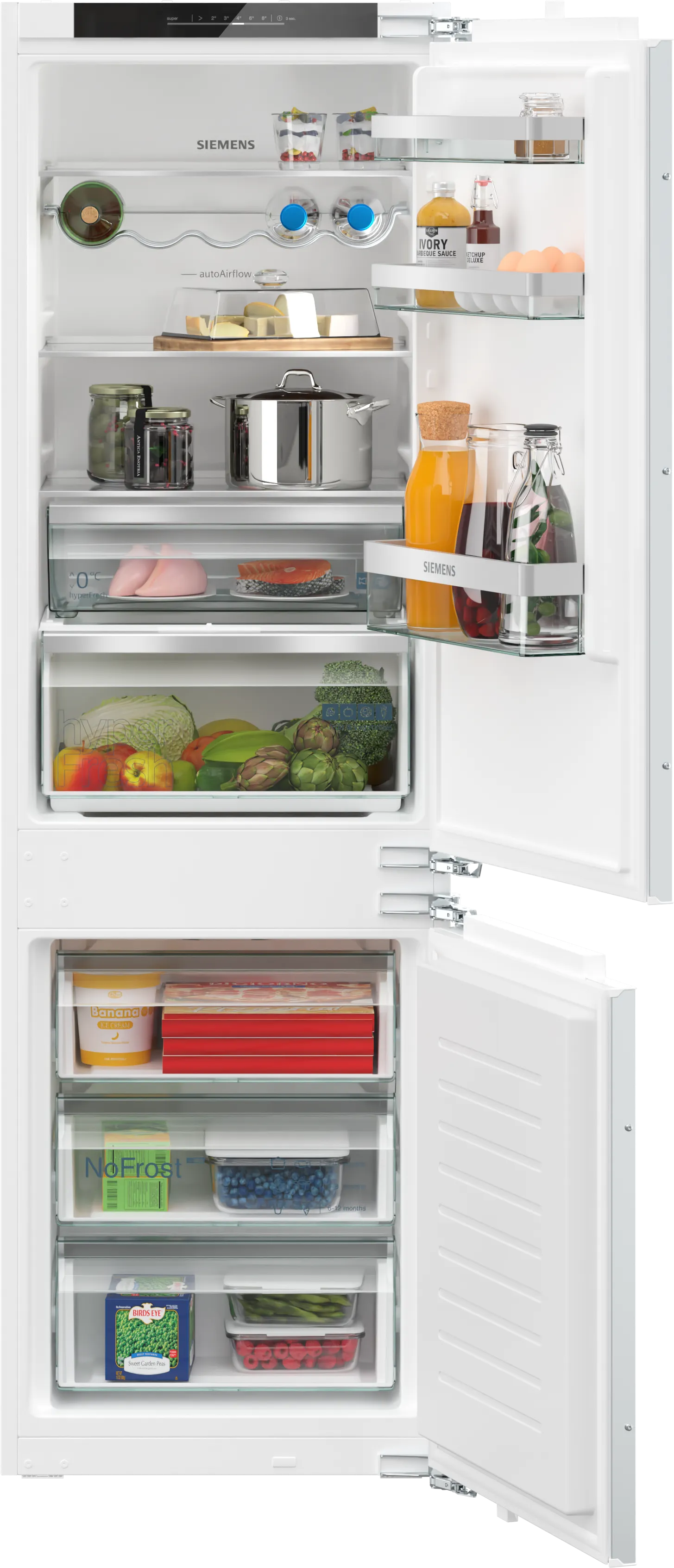 iQ300 Integreerbare koel-vriescombinatie met bottom-freezer 177.2 x 54.1 cm Vlakscharnier 