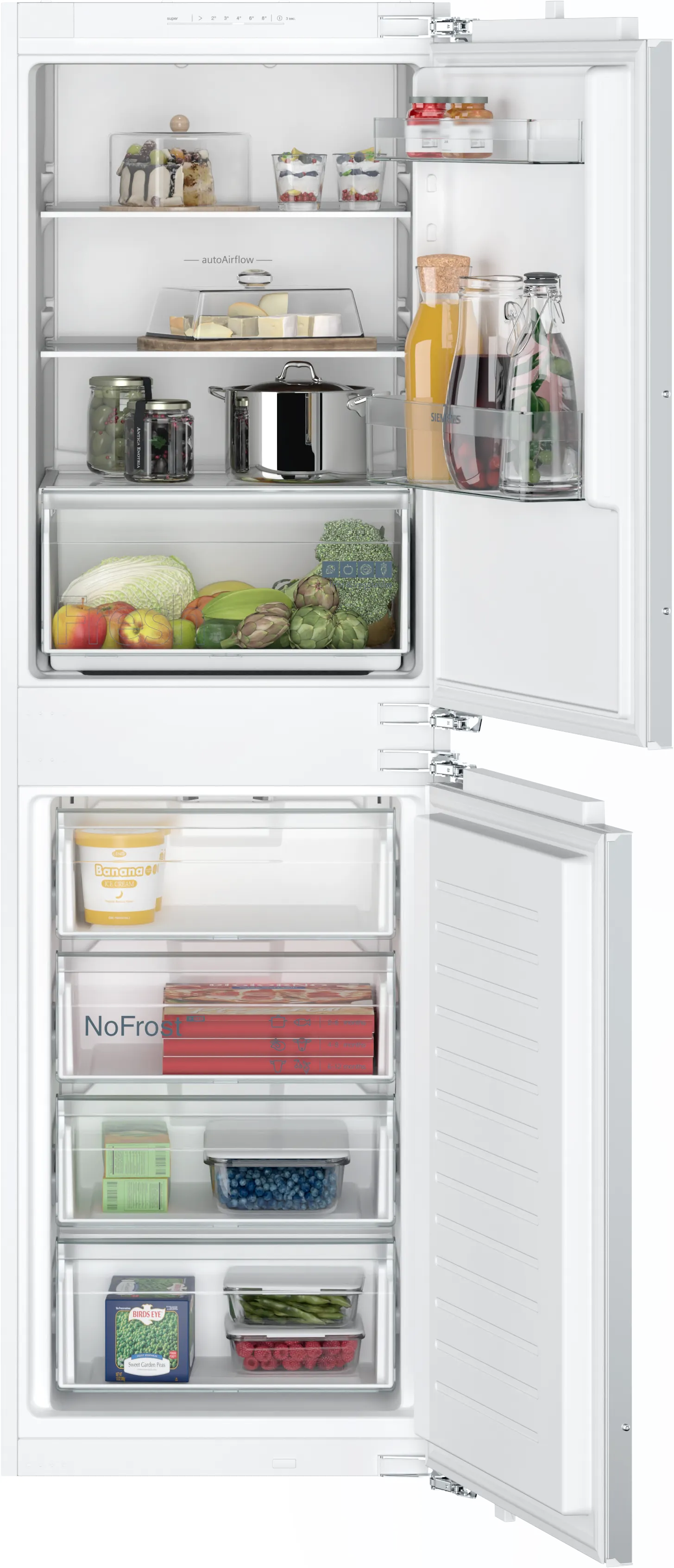 IQ100 built-in fridge-freezer with freezer at bottom 177.2 x 54.1 cm flat hinge 