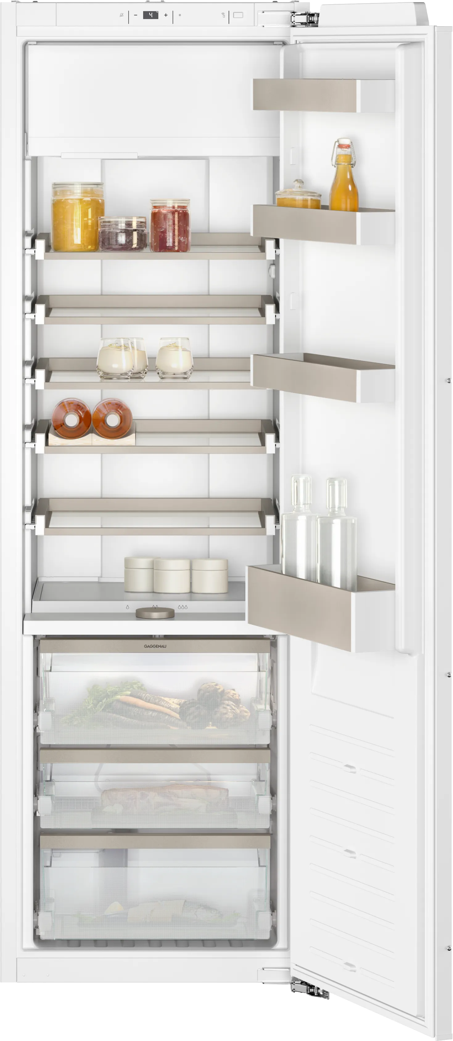 200 series Vario built-in fridge with freezer section 177.5 x 56 cm soft close flat hinge 