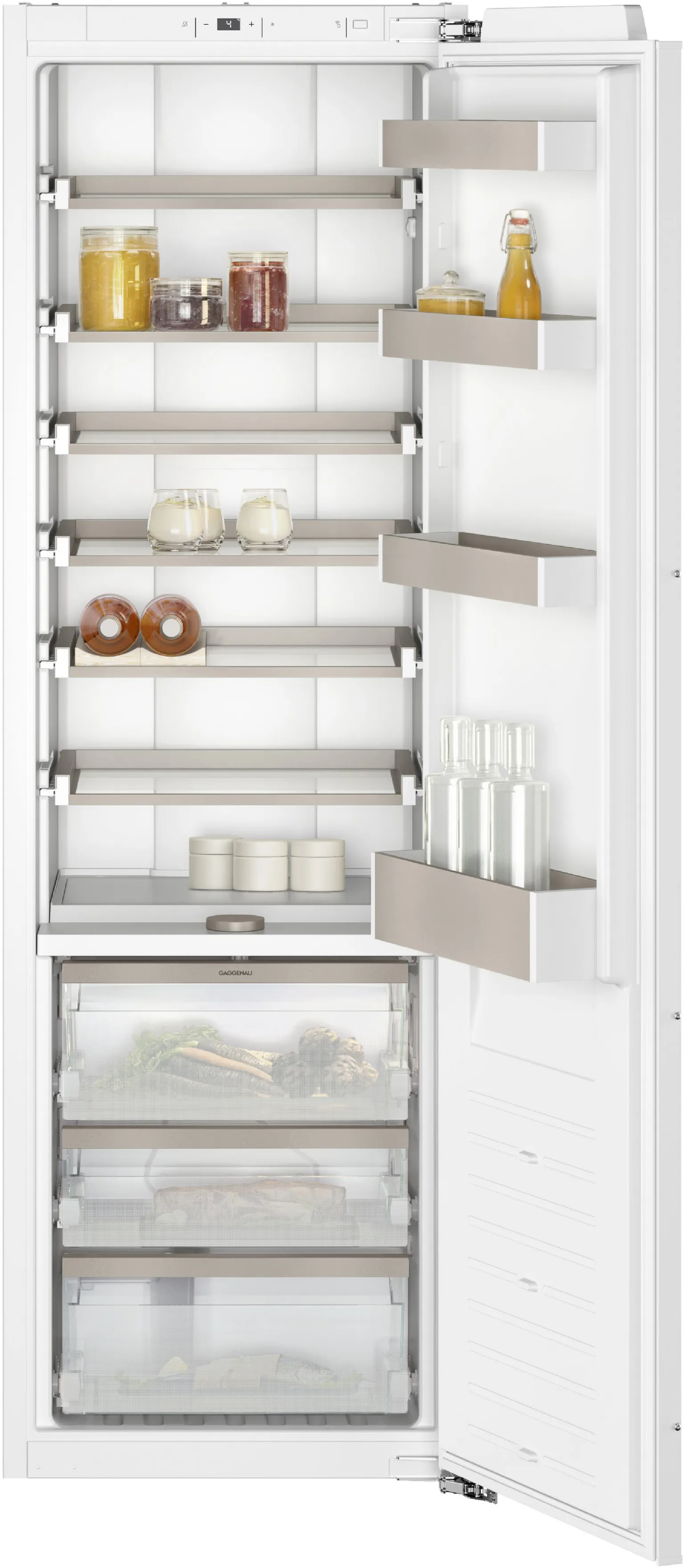 200 series Vario built-in fridge with freezer section 177.5 x 56 cm soft close flat hinge 