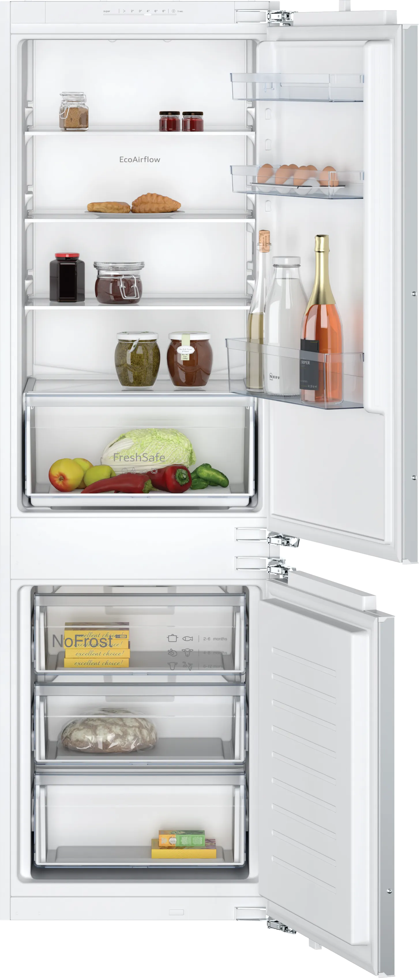 N 30 built-in fridge-freezer with freezer at bottom 177.2 x 54.1 cm flat hinge 