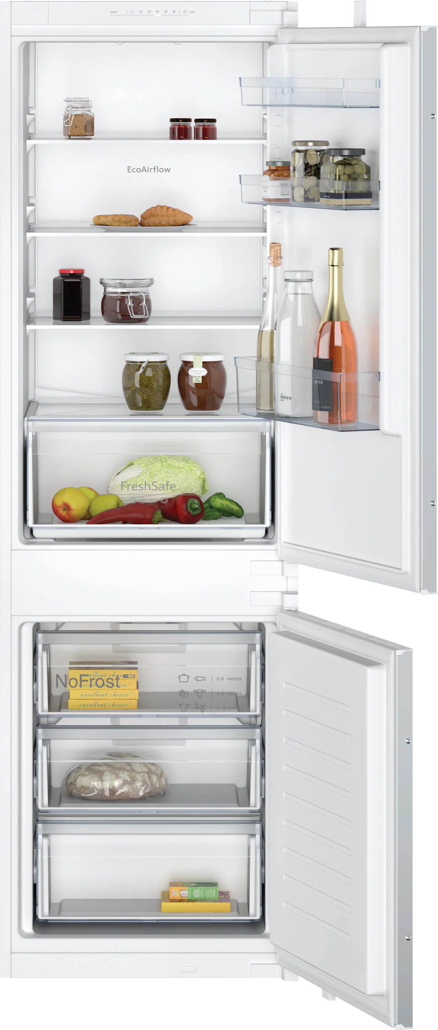 N 30 built-in fridge-freezer with freezer at bottom 177.2 x 54.1 cm sliding hinge 