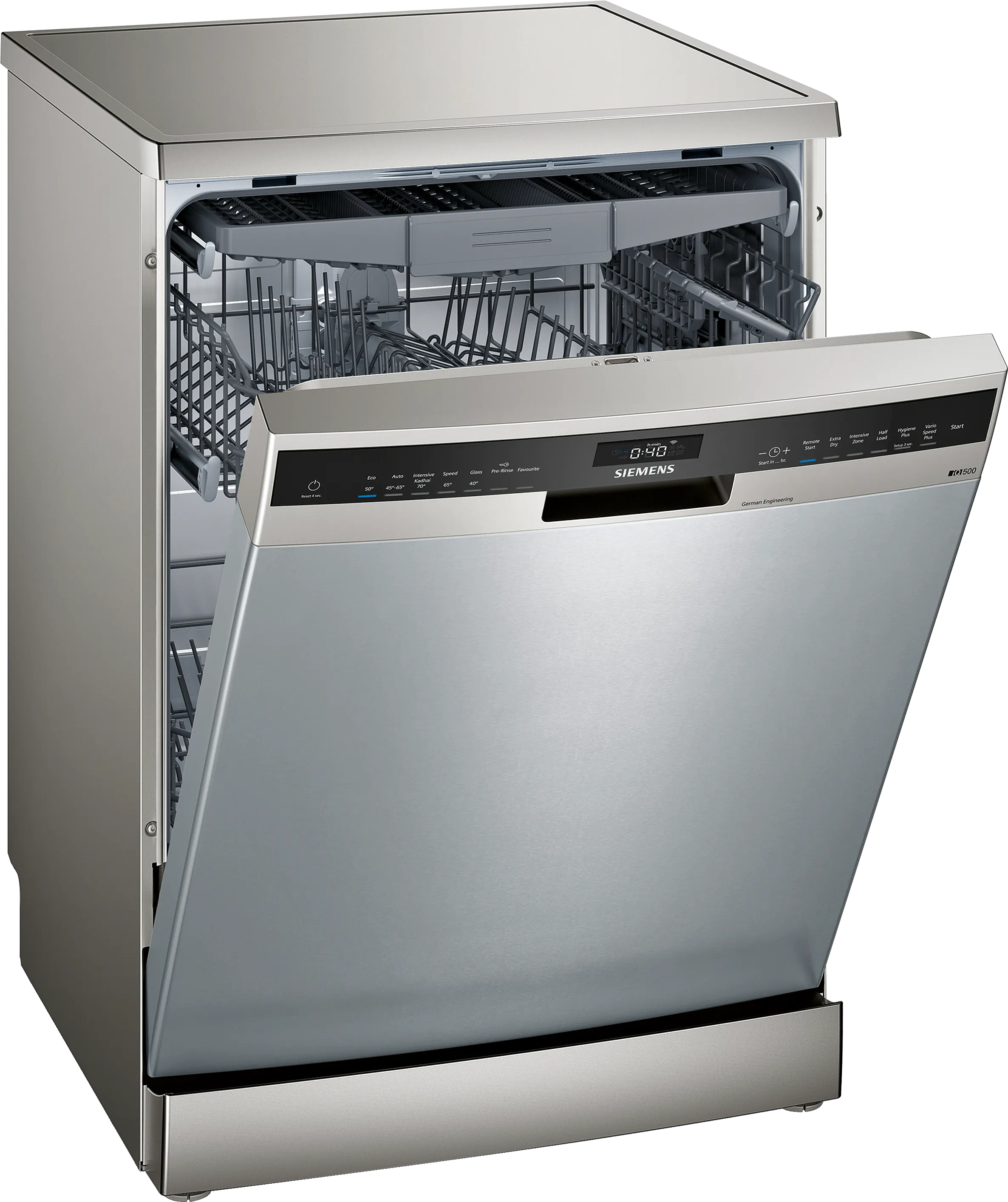iQ500 free-standing dishwasher 60 cm Inox Easy Clean 