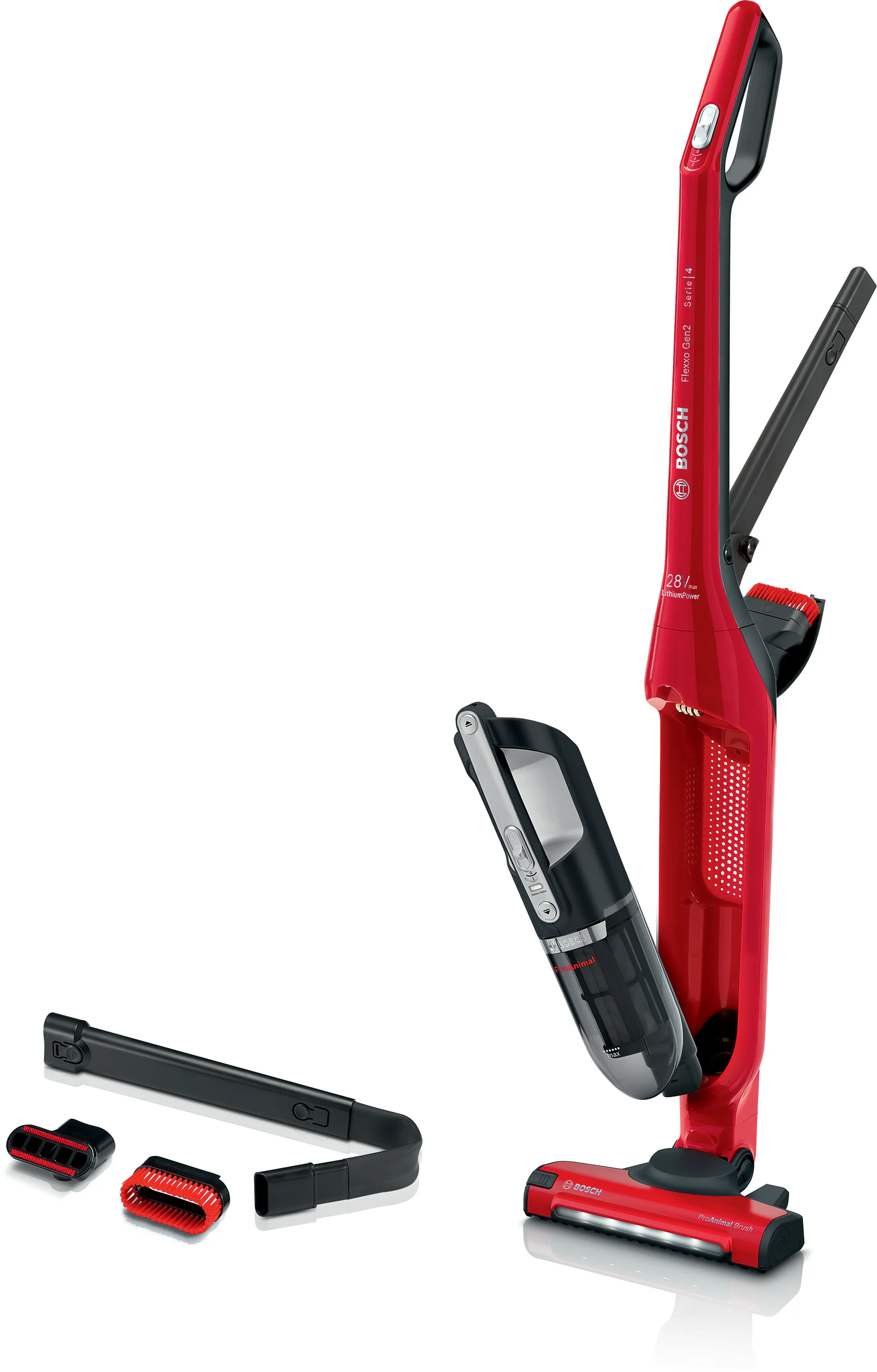 ซีรี่ 4 Rechargeable vacuum cleaner Flexxo Gen2 28Vmax ProAnimal สีแดง 